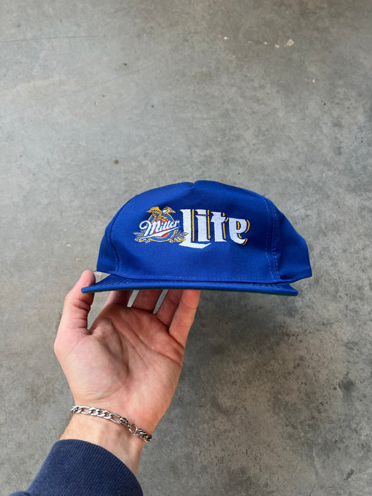 Vintage Blue Miller Lite Spellout Hat