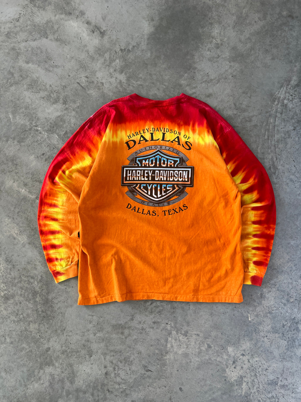 Vintage Orange Harley Davidson Shirt - XL