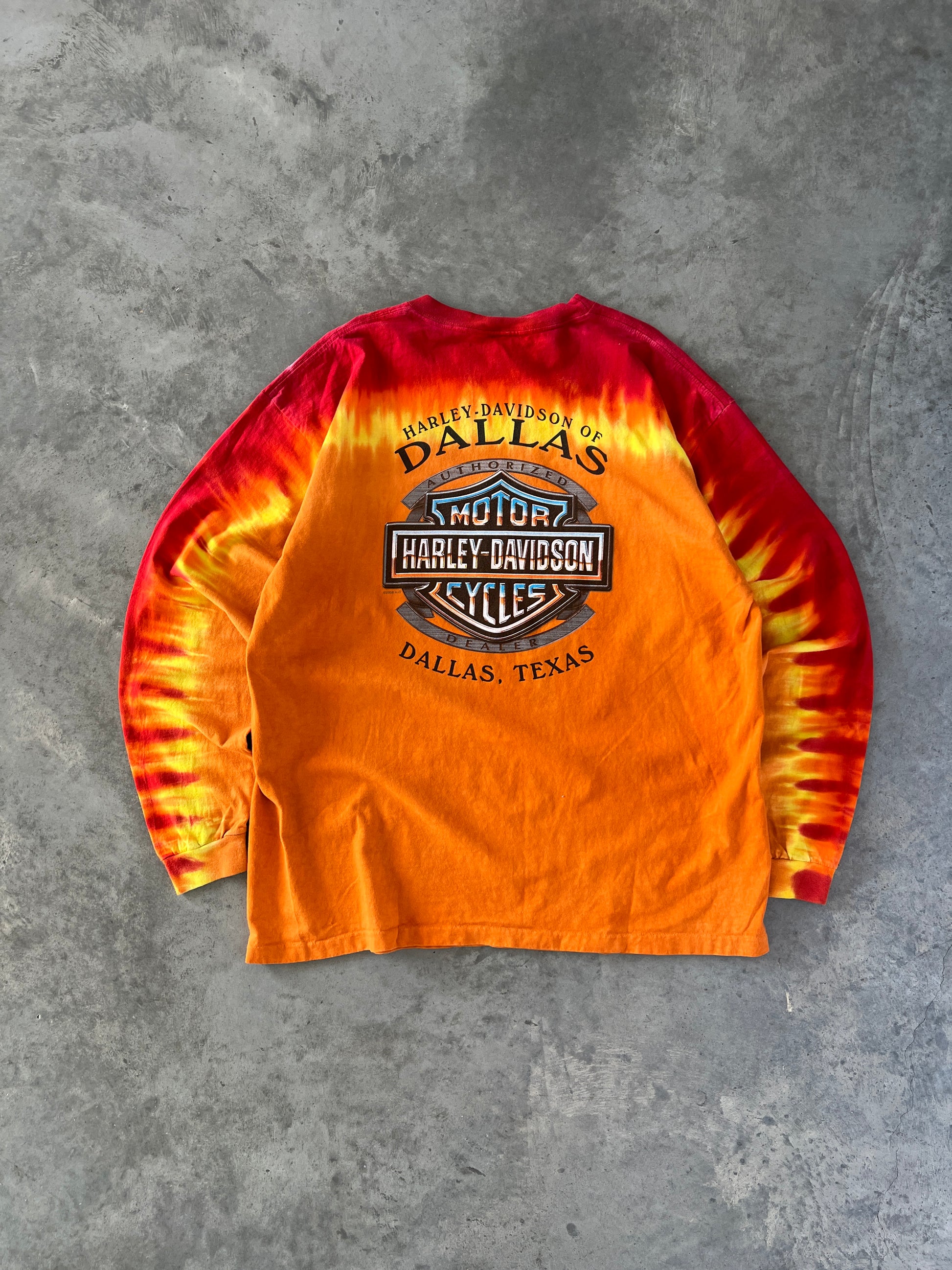 Vintage Orange Harley Davidson Shirt - XL