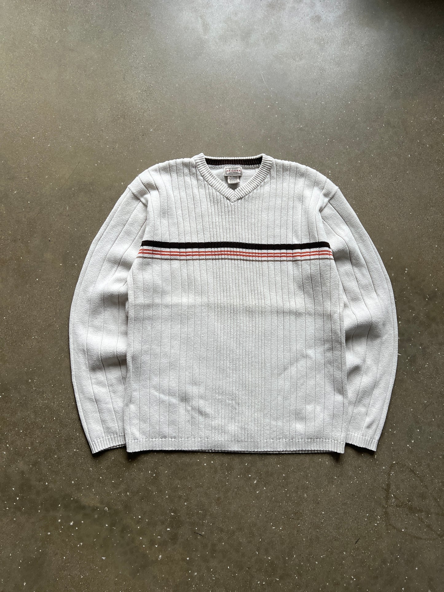 Vintage White Arizona Stripped Sweater - XL