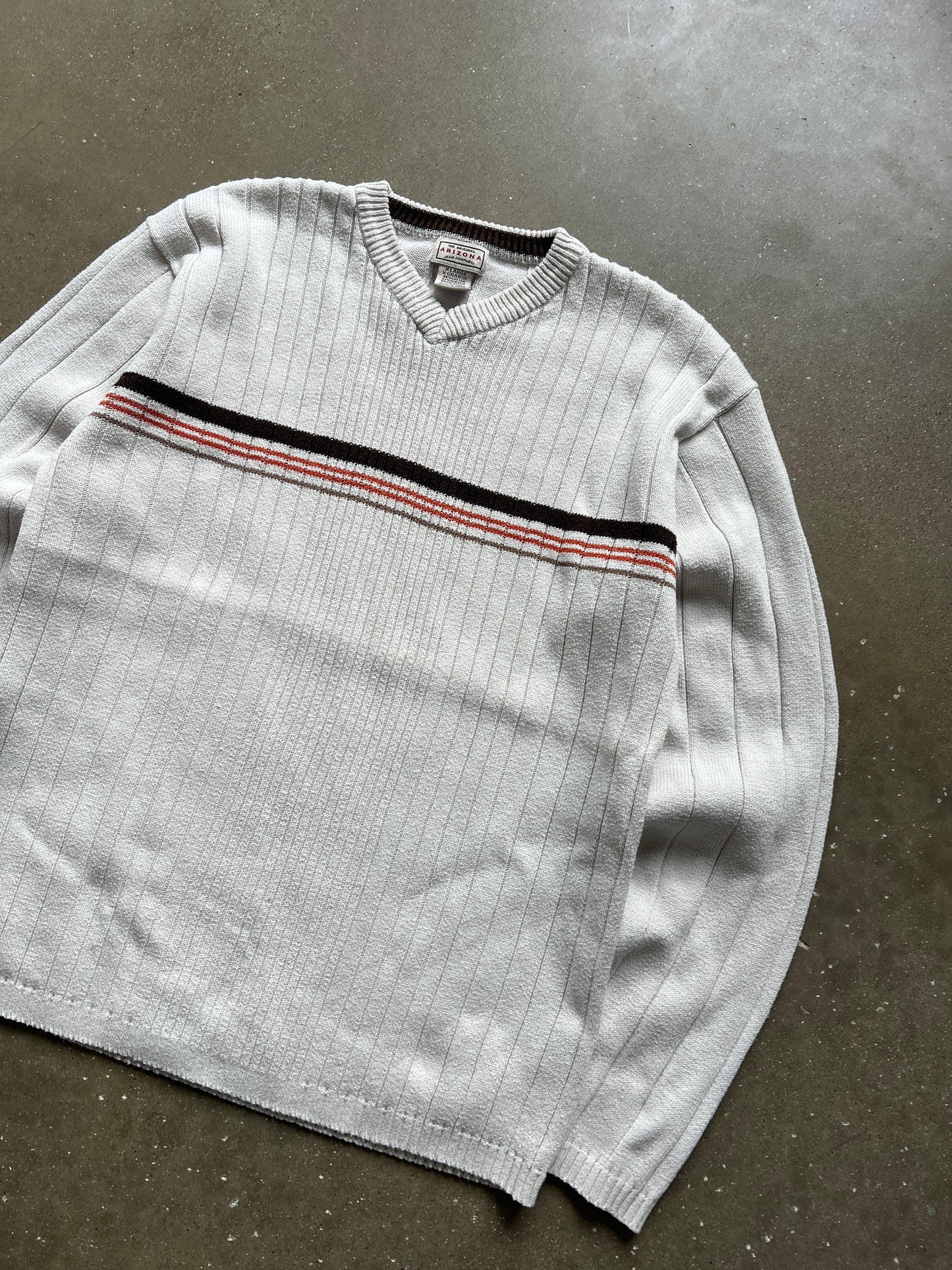 Vintage White Arizona Stripped Sweater - XL