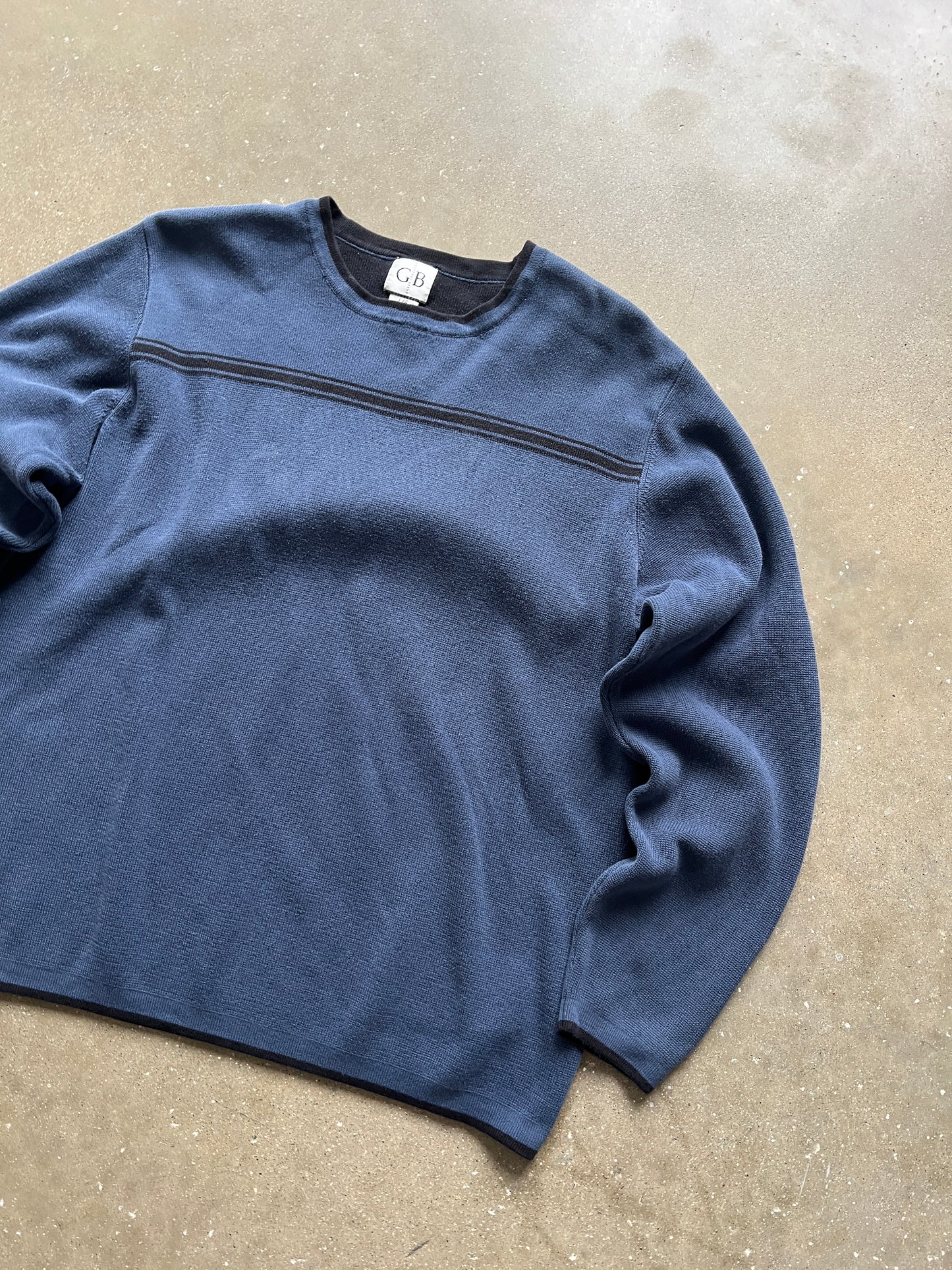 Vintage Sky Blue Stripped Sweater - L