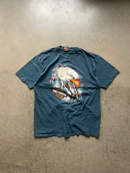 Vintage Blue Harley Davidson Shirt - XL