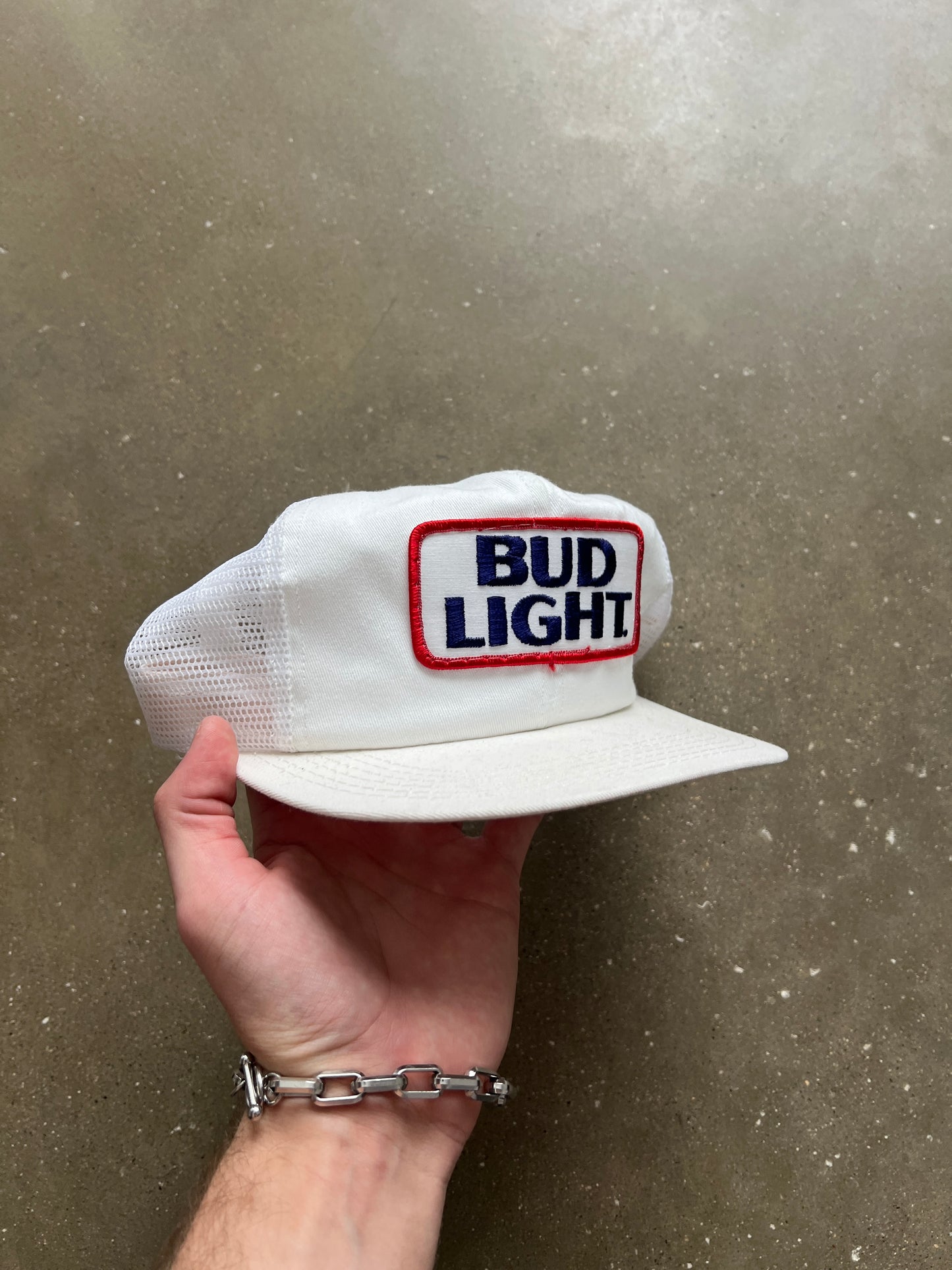 Vintage White Bud Light Hat