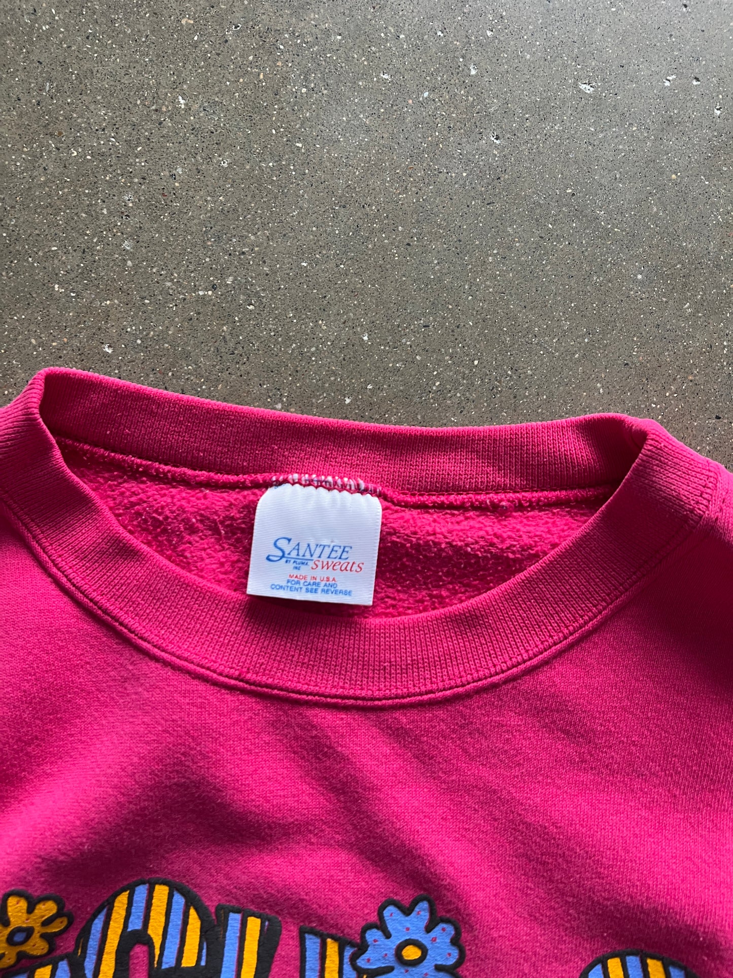 Vintage Pink Taz Graphic Crew - L