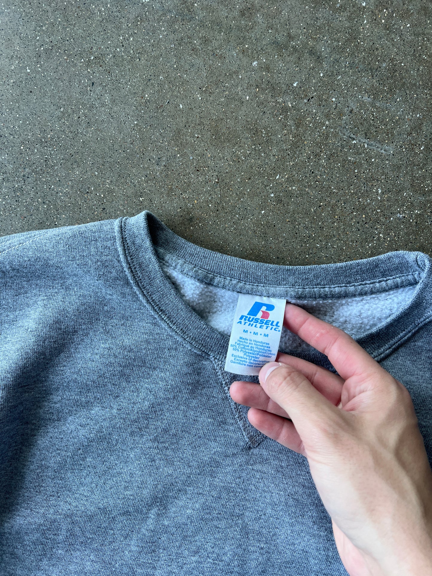 Vintage Heather Grey Russell Crew - M