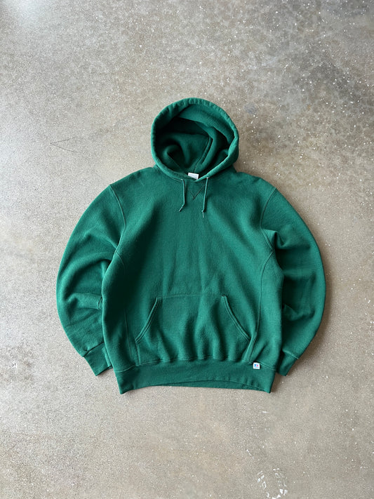 Vintage Emerald Green Russell Hoodie - L