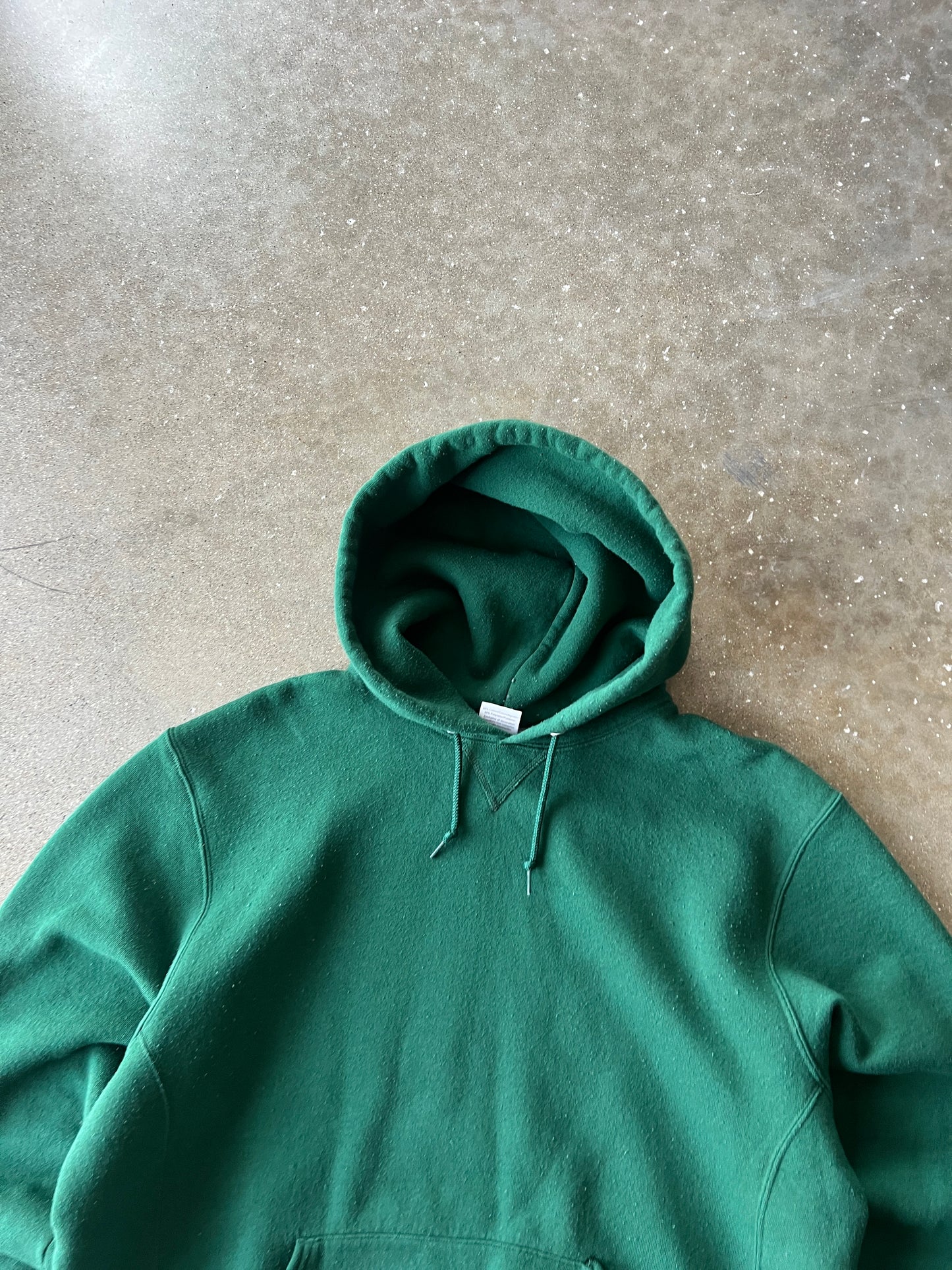 Vintage Emerald Green Russell Hoodie - L