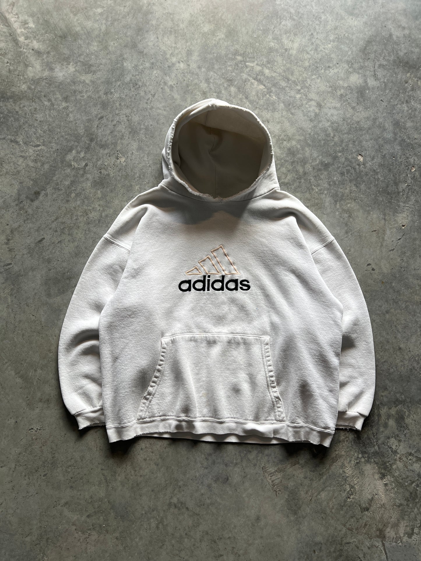 Vintage Adidas Spellout Hoodie - XL