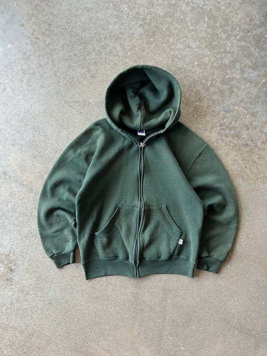 Vintage Dark Green Russell Athletic Hoodie - M