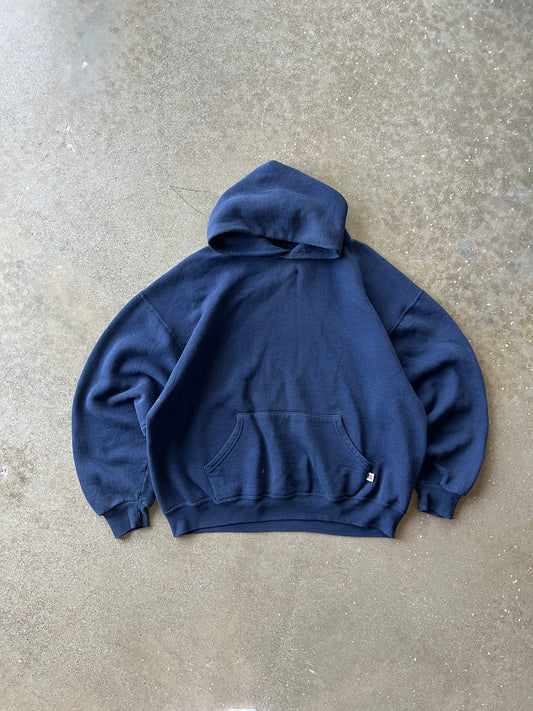 Vintage Navy Blue Russell Athletic Hoodie - L