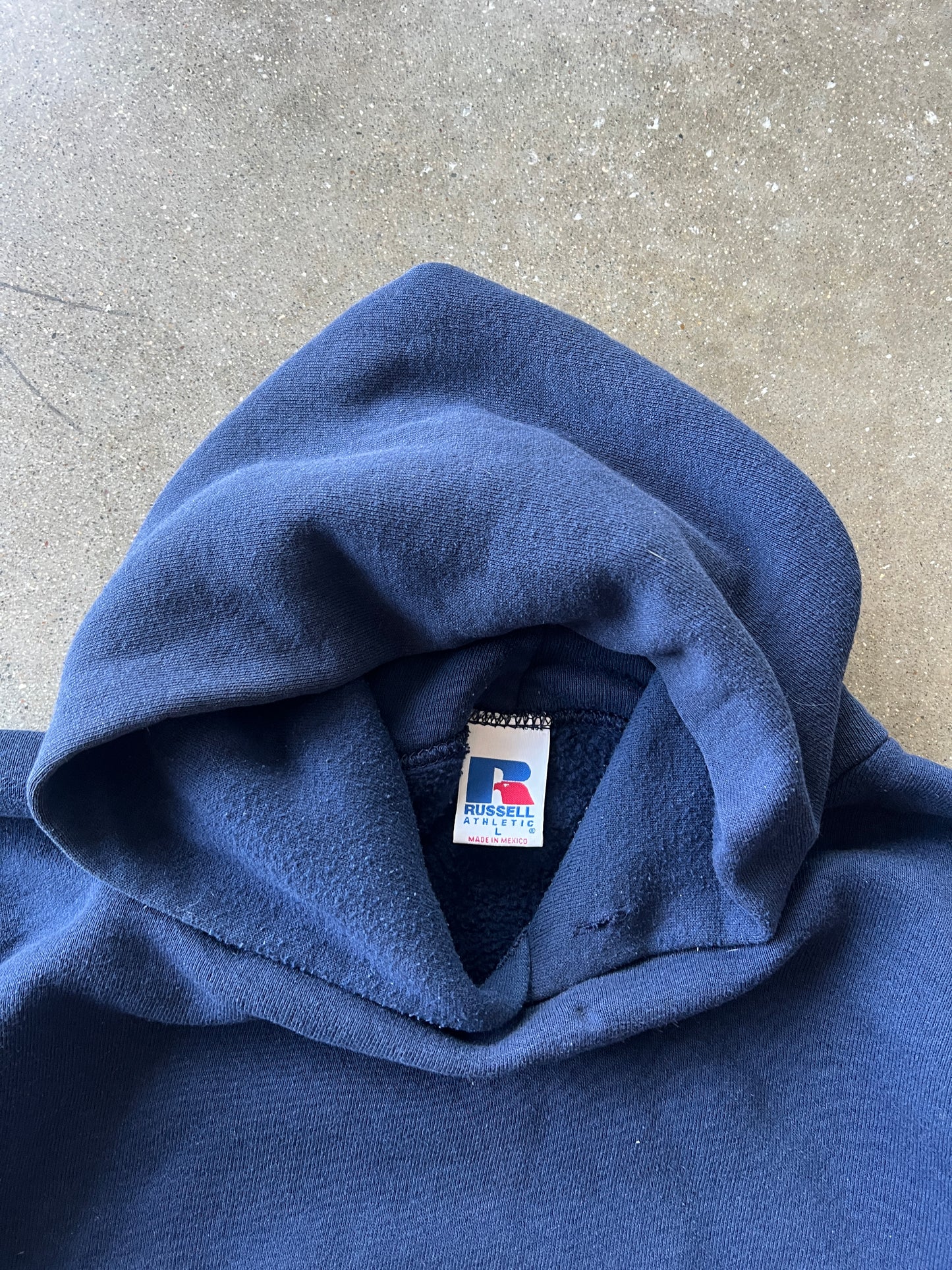 Vintage Navy Blue Russell Athletic Hoodie - L