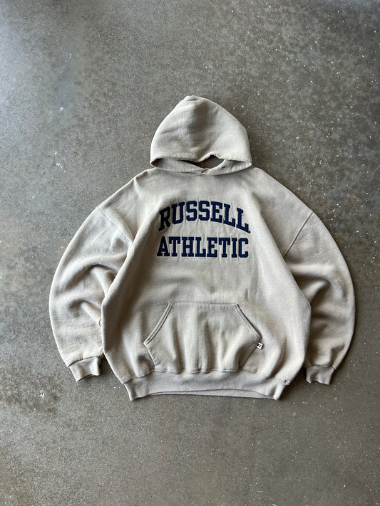 Vintage Dusty Tan Russell Athletic Hoodie - XXL