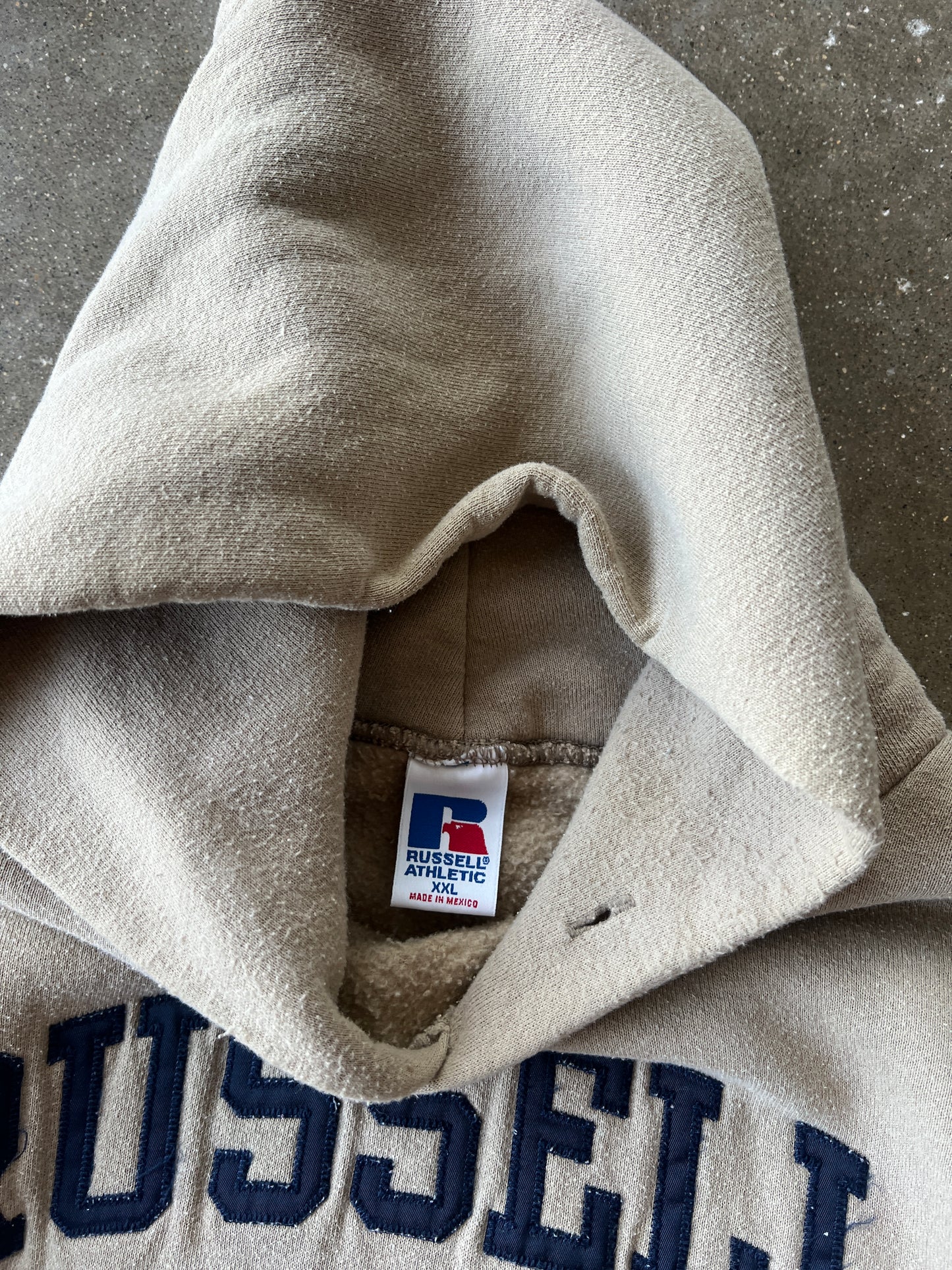 Vintage Dusty Tan Russell Athletic Hoodie - XXL