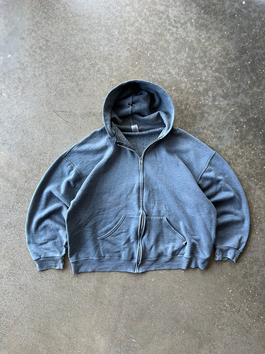 Vintage Faded Grey Russell Athletic Hoodie - XL