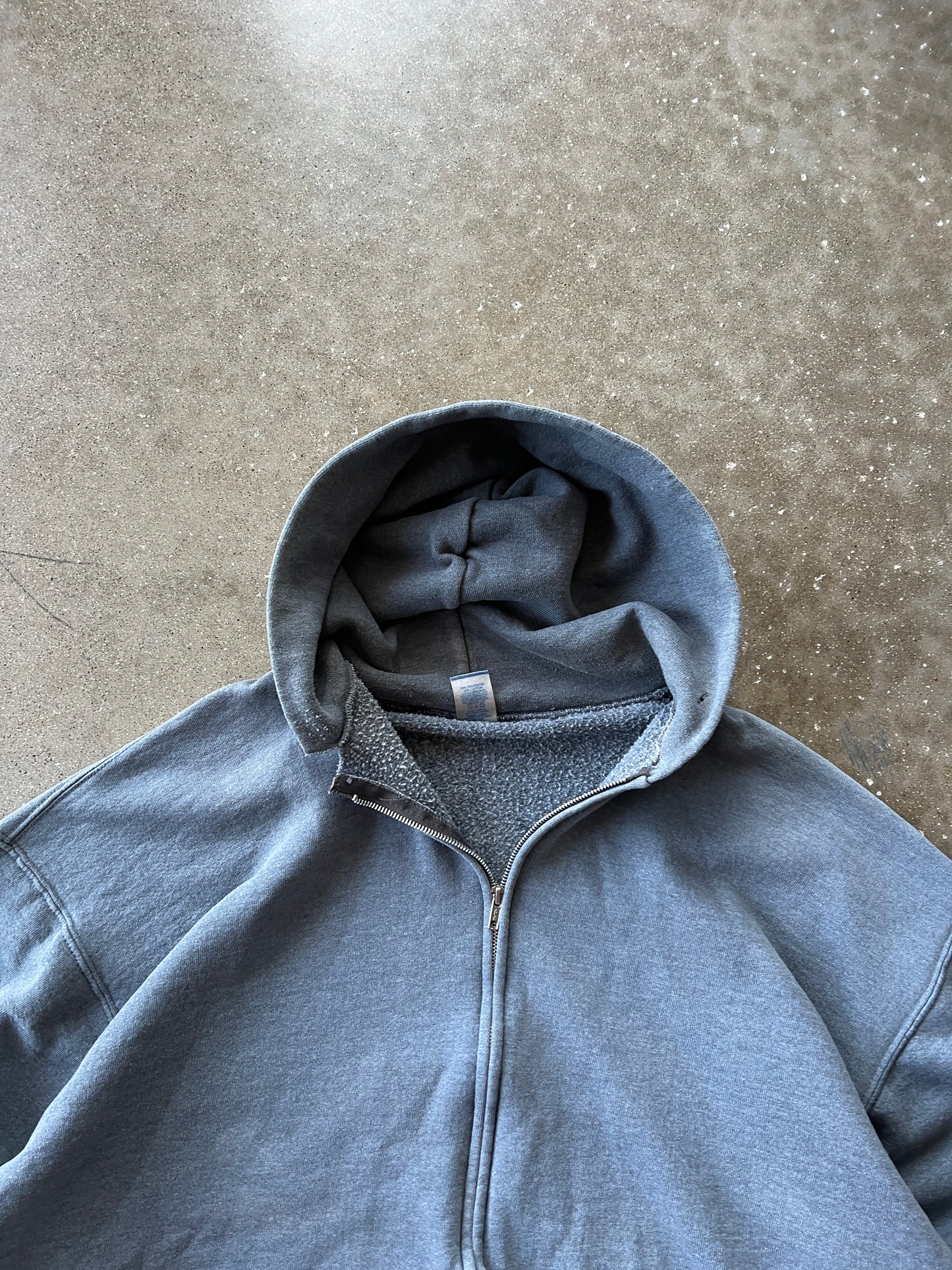 Vintage Faded Grey Russell Athletic Hoodie - XL