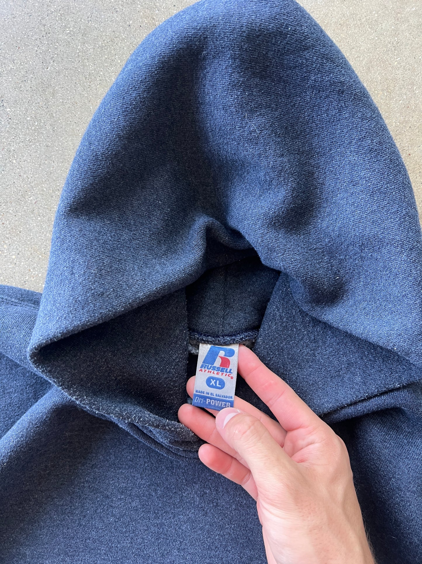 Vintage Dark Navy Russell Athletic Hoodie - XL