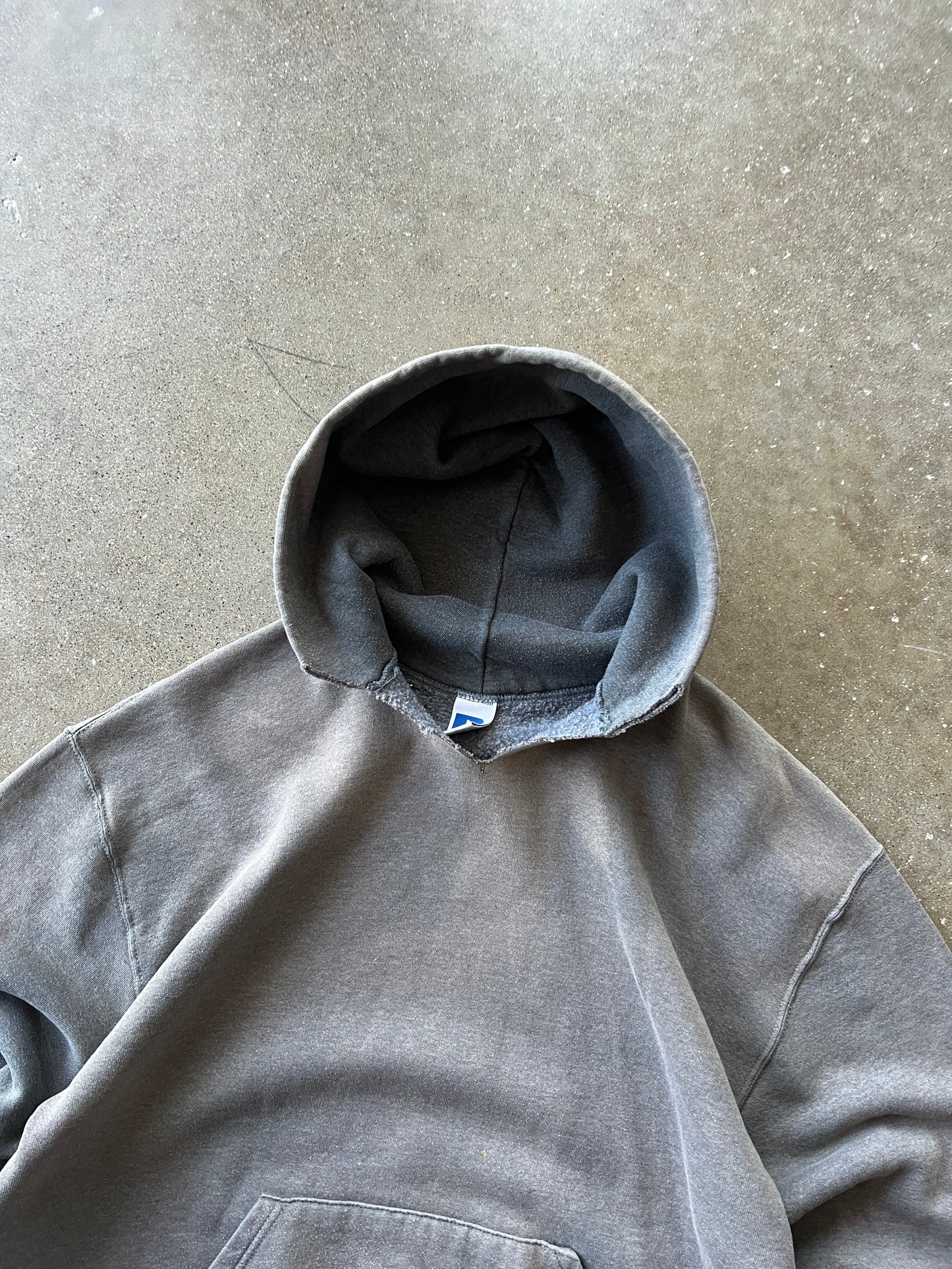 Vintage Faded Brown Russell Athletic Hoodie - L