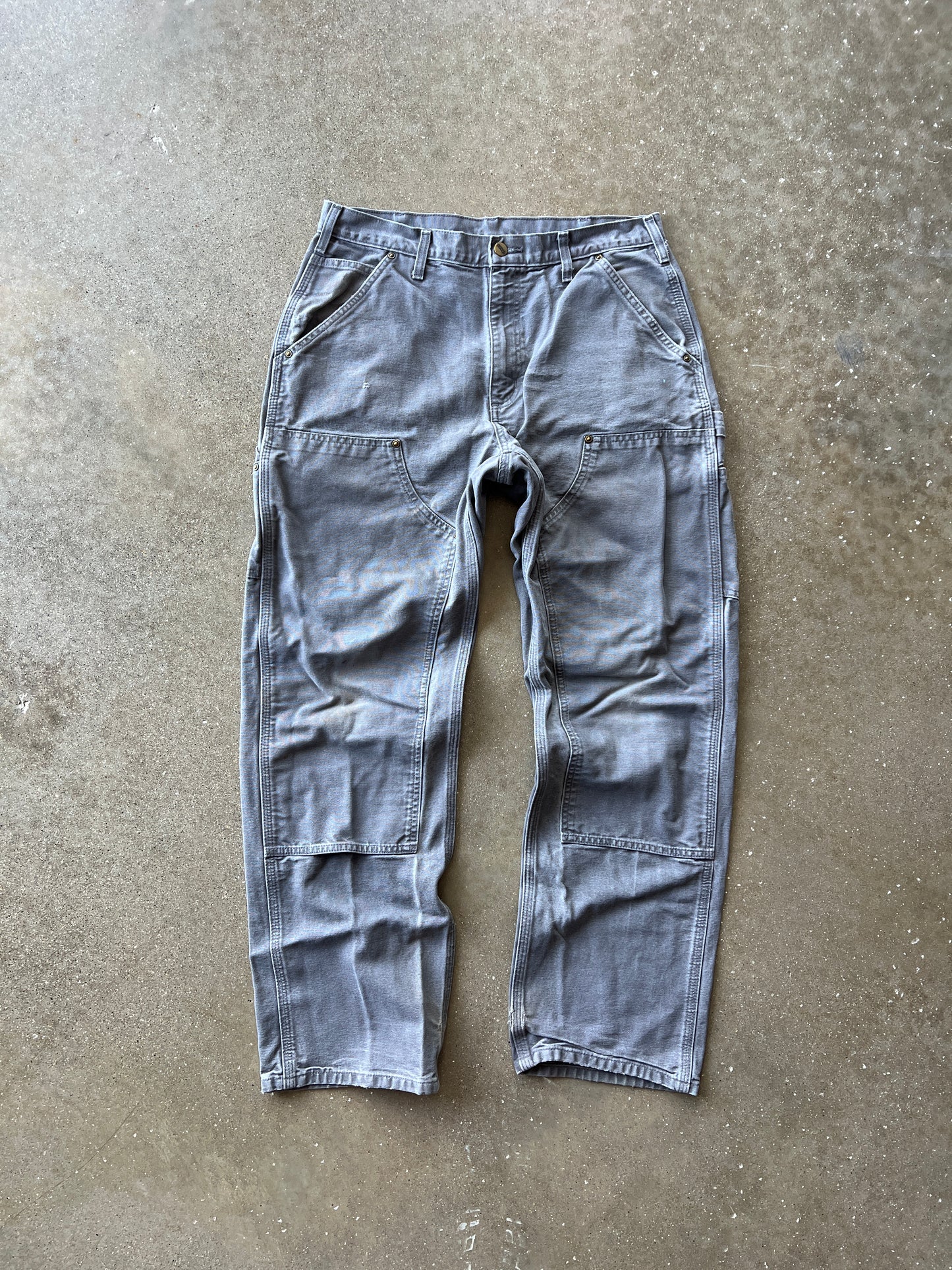 Vintage Grey Carhartt Double-Knee Pants - 32x32