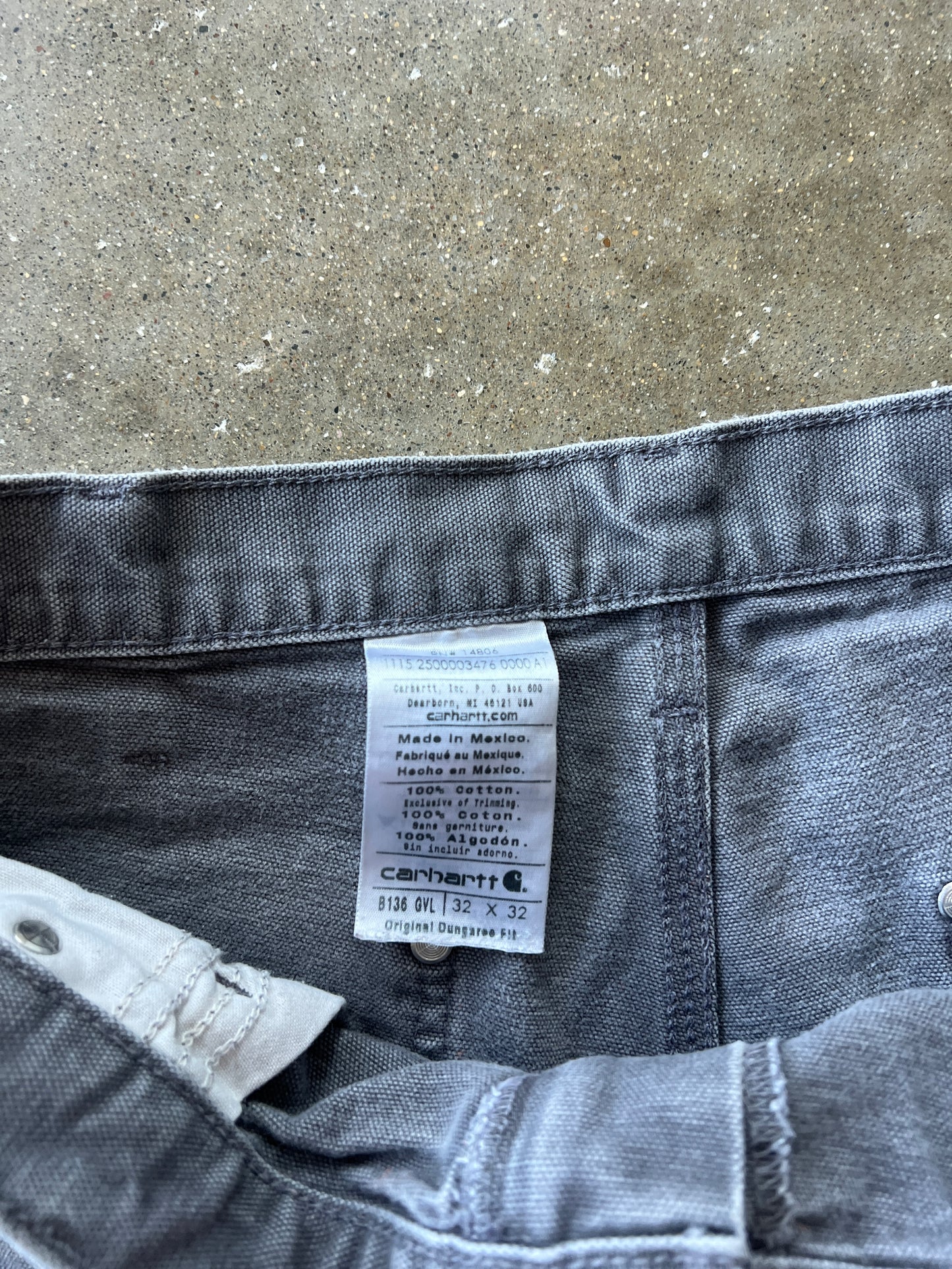 Vintage Grey Carhartt Double-Knee Pants - 32x32