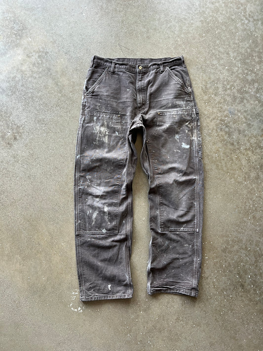 Vintage Faded Brown Carhartt Double Knee Pants - 36