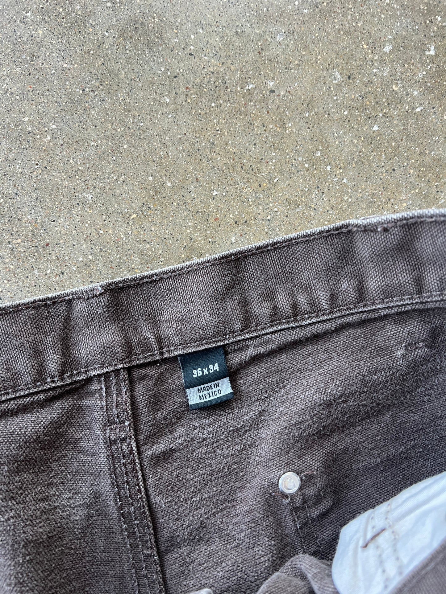 Vintage Faded Brown Carhartt Double Knee Pants - 36