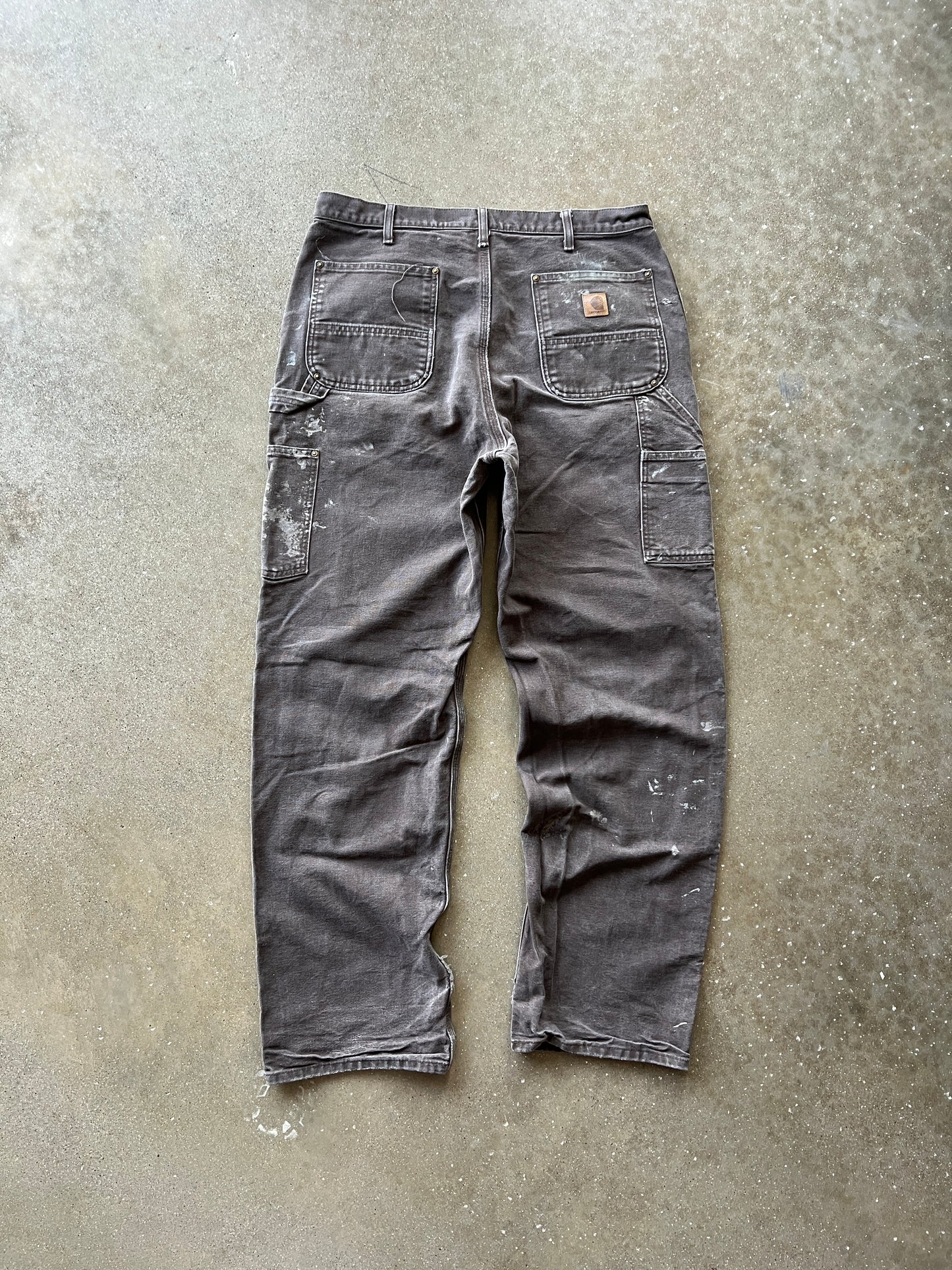Vintage Faded Brown Carhartt Double Knee Pants - 36