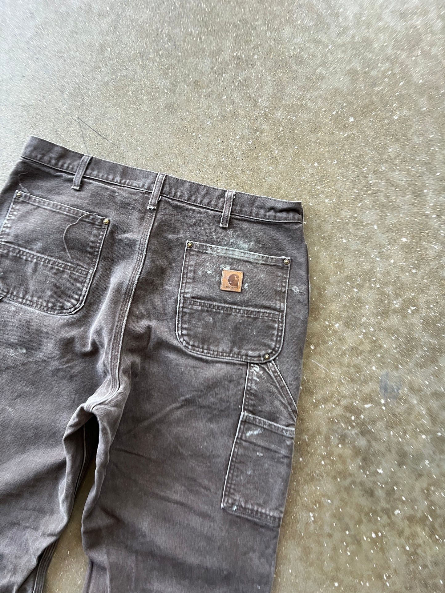 Vintage Faded Brown Carhartt Double Knee Pants - 36