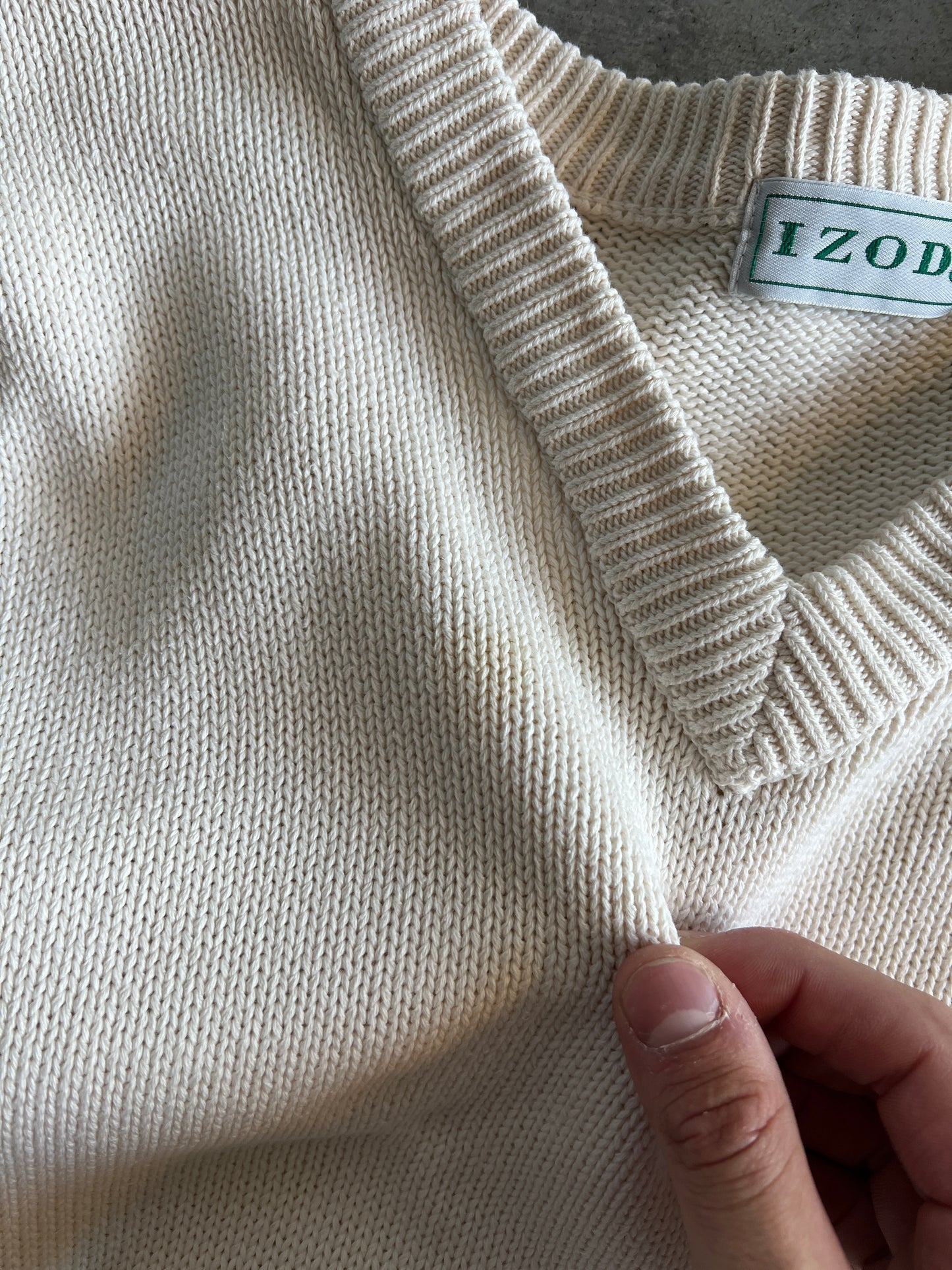 Vintage Cream IZOD Knit Sweater - M