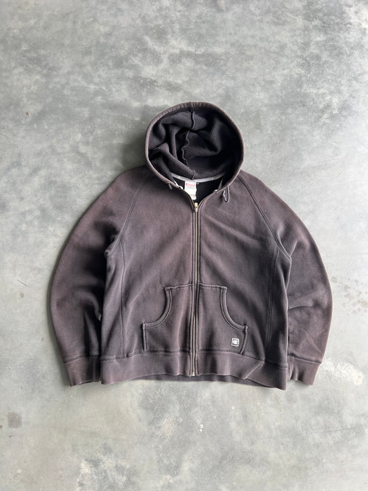 Vintage Faded Black Champion Hoodie - XL