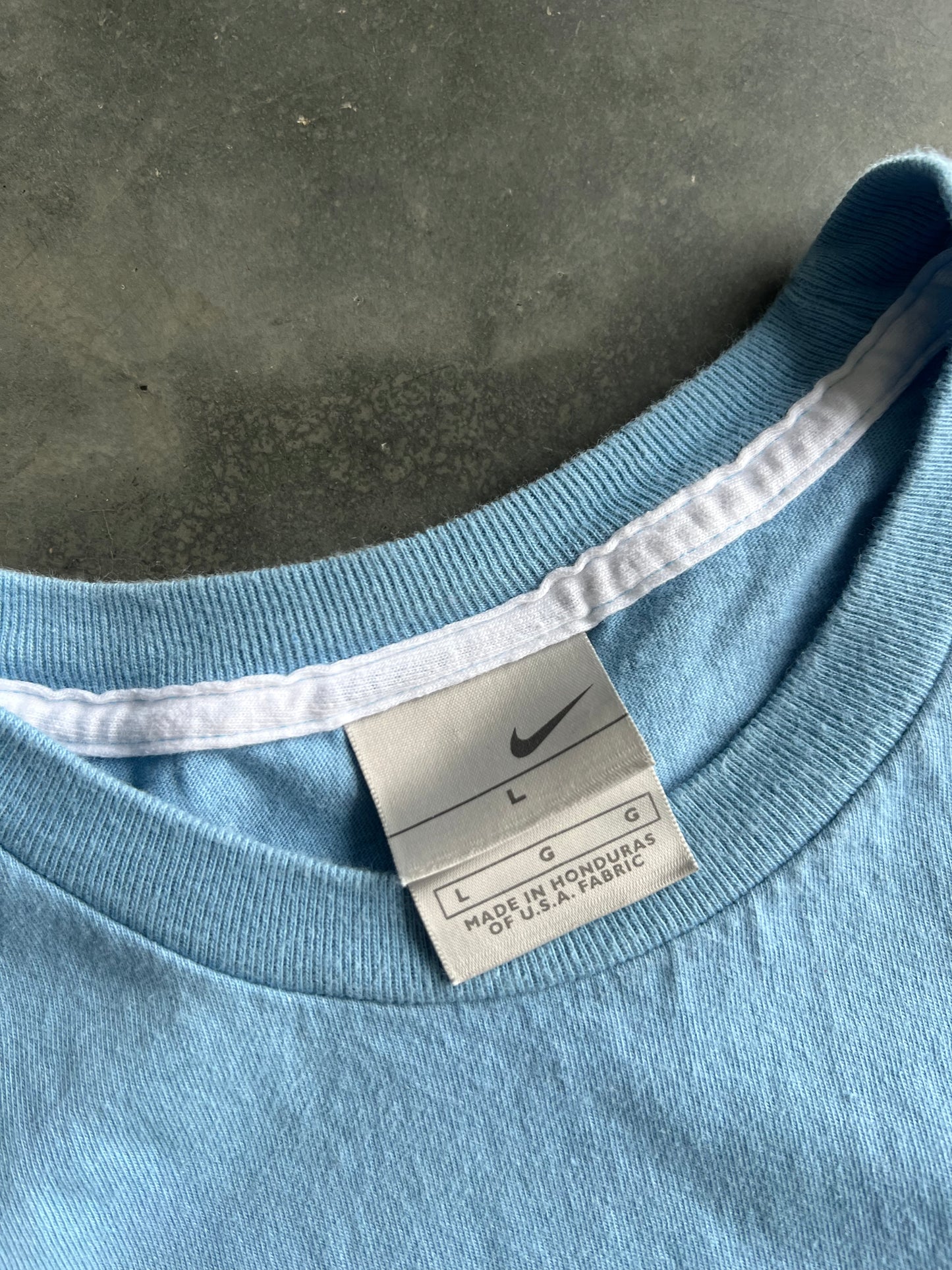 Vintage Sky Blue Nike Swoosh Shirt - L