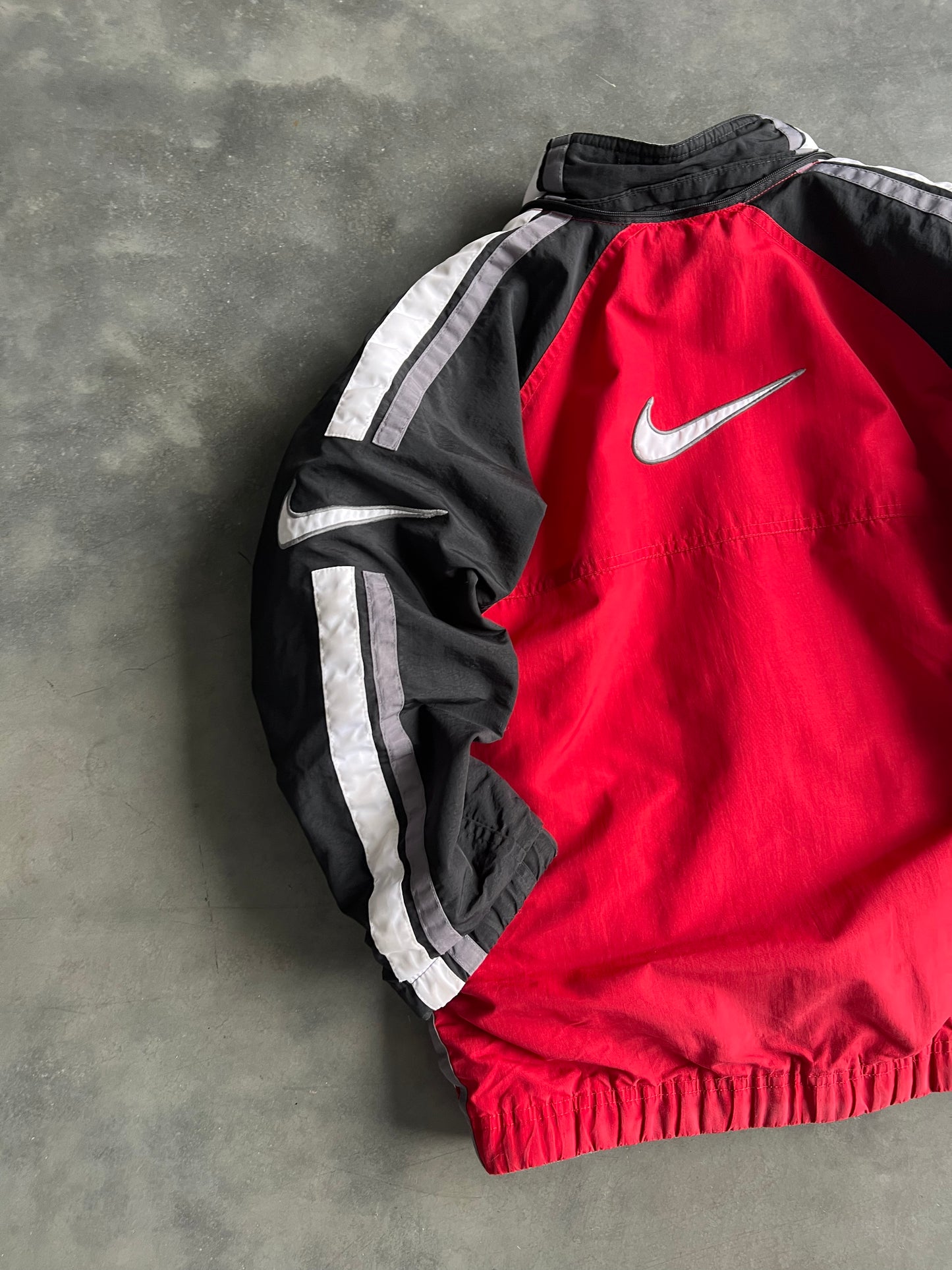 Vintage Red Nike Swoosh Puffer Jacket - YS