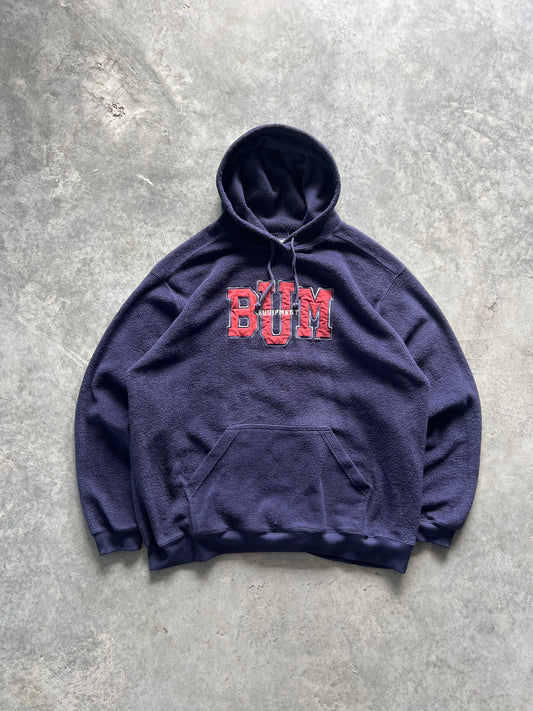 Vintage Navy Bum Spellout Hoodie - XXL