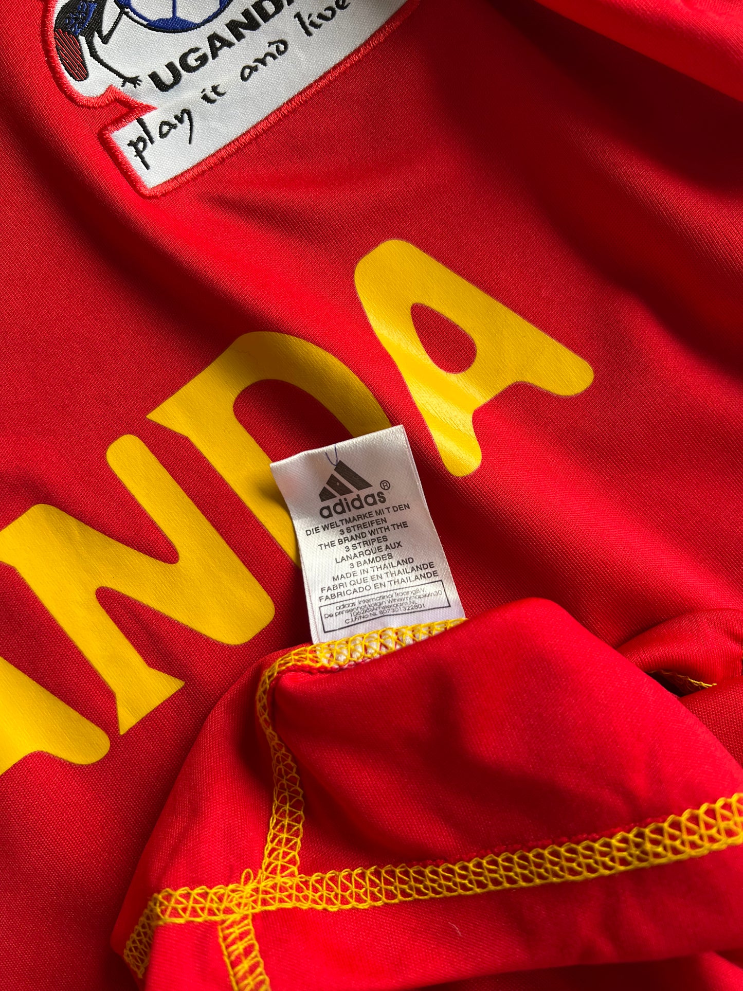 Vintage Red Uganda Adidas Soccer Jersey - XXL