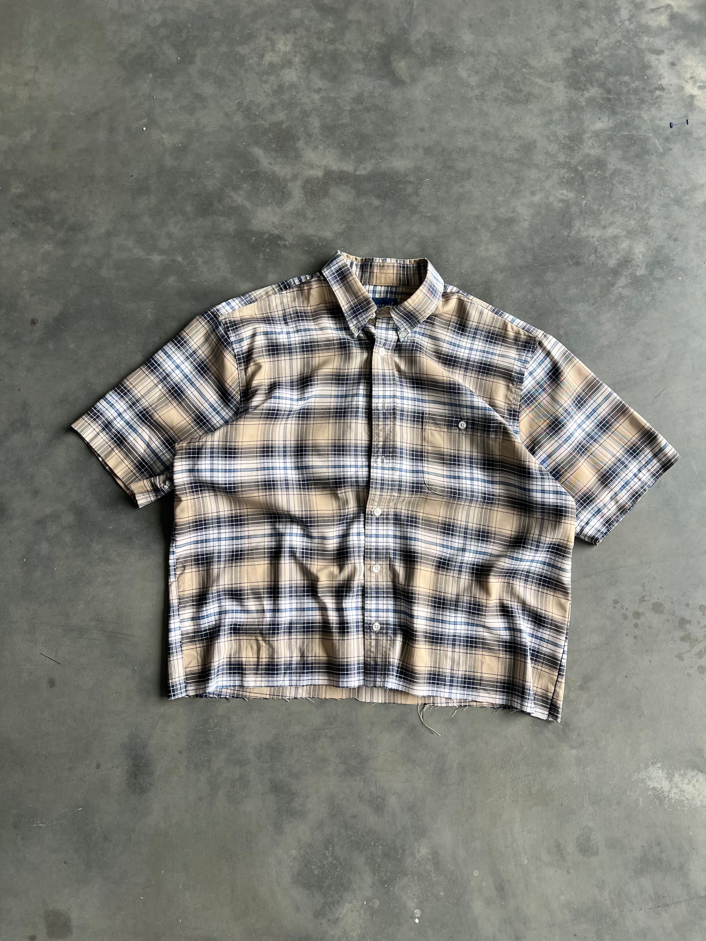 Vintage Stripped Cream Button Up Shirt - L