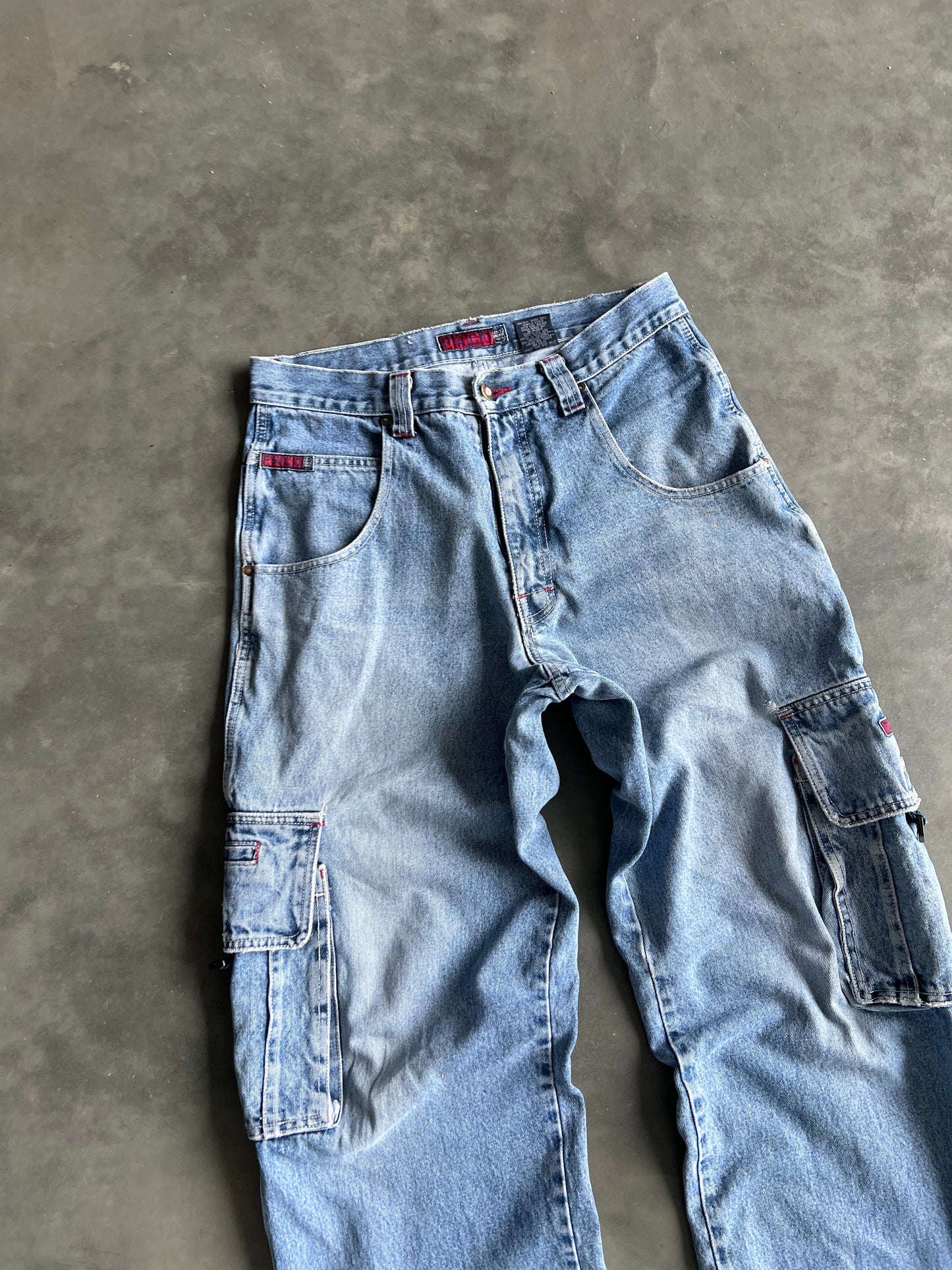Vintage Faded Blue PACO Baggy Jeans - 33x34