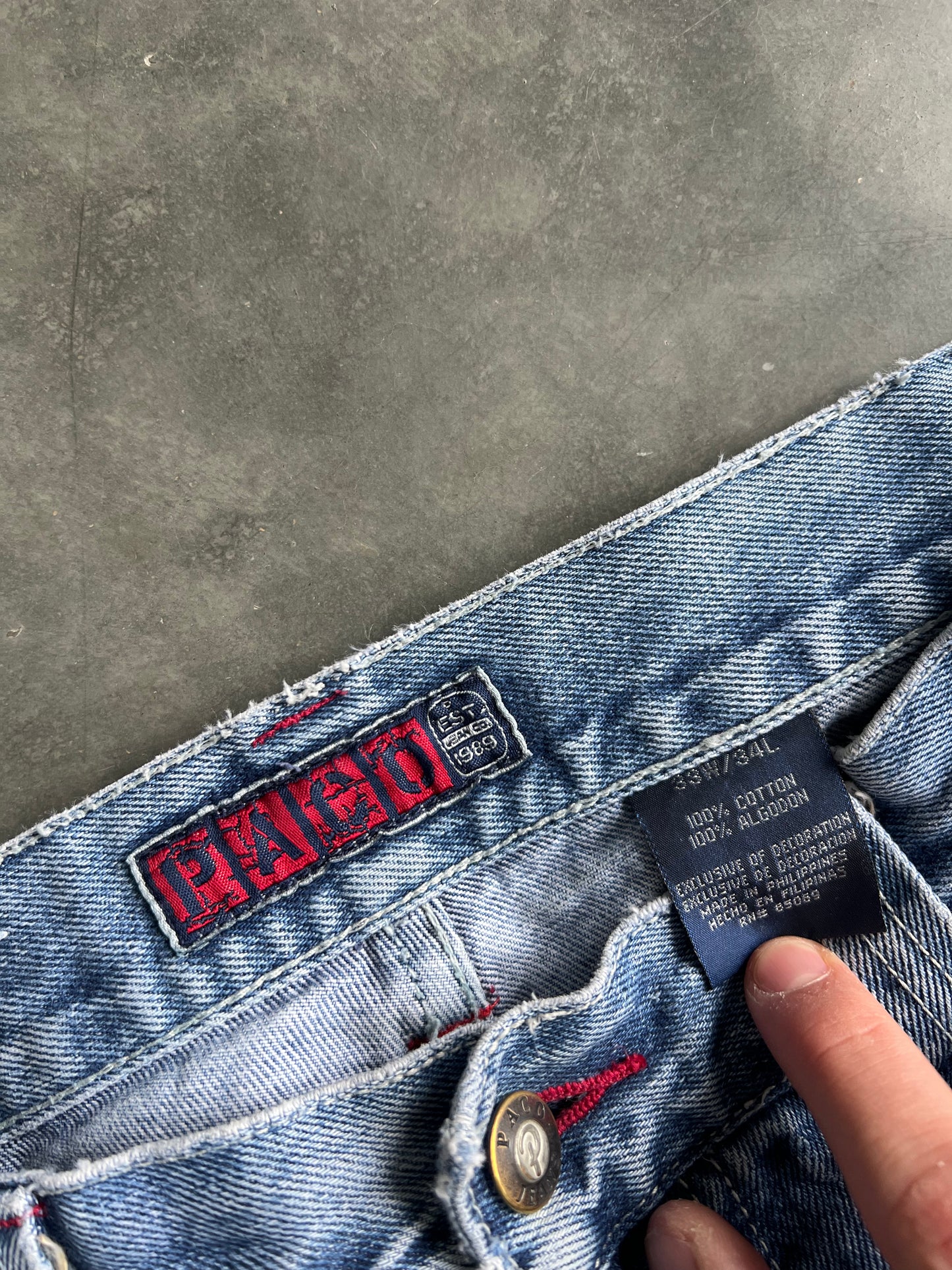 Vintage Faded Blue PACO Baggy Jeans - 33x34