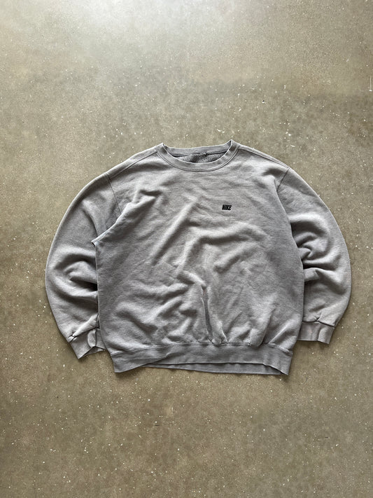 Vintage Grey Nike Spellout Crew - XL