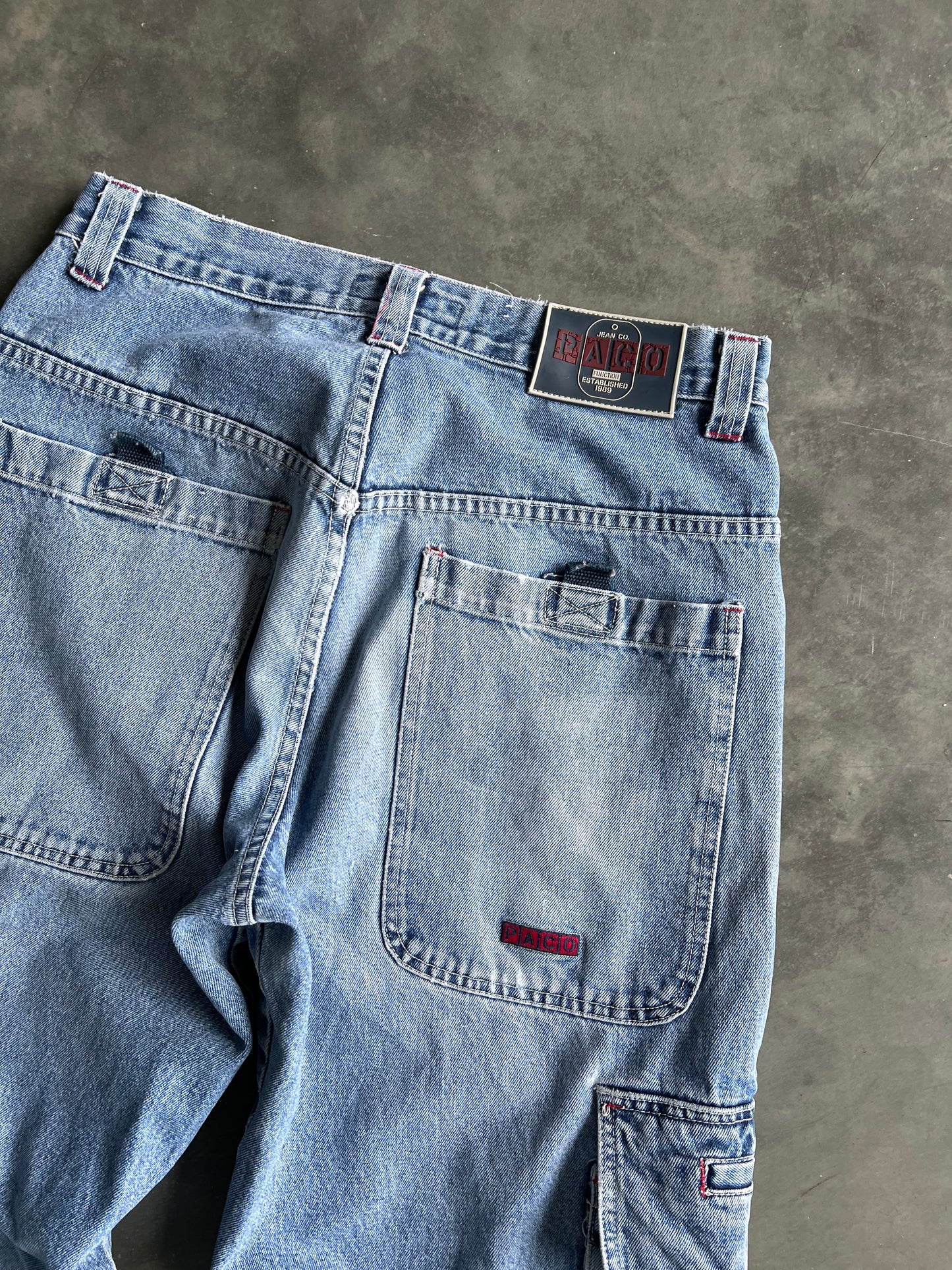 Vintage Faded Blue PACO Baggy Jeans - 33x34