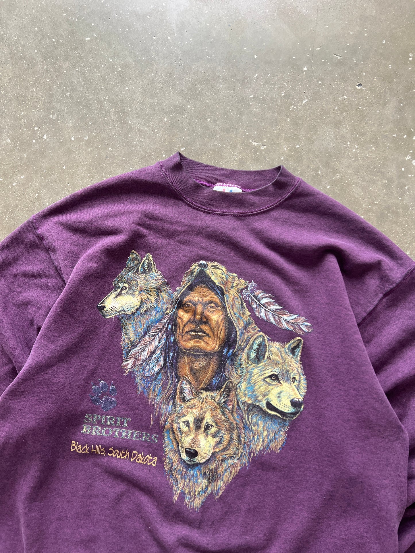 Vintage Purple Black Hills Crew - XL