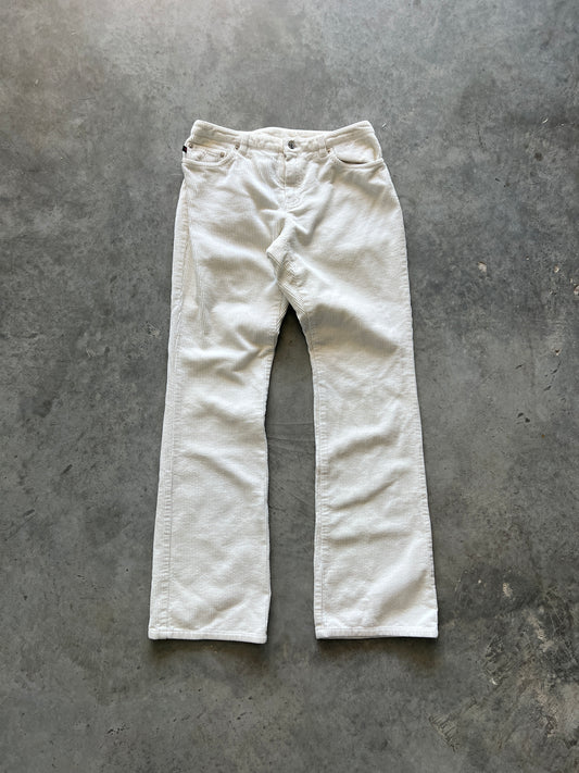 Vintage White Corduroy Ralph Lauren Bell Bottoms - 26x30