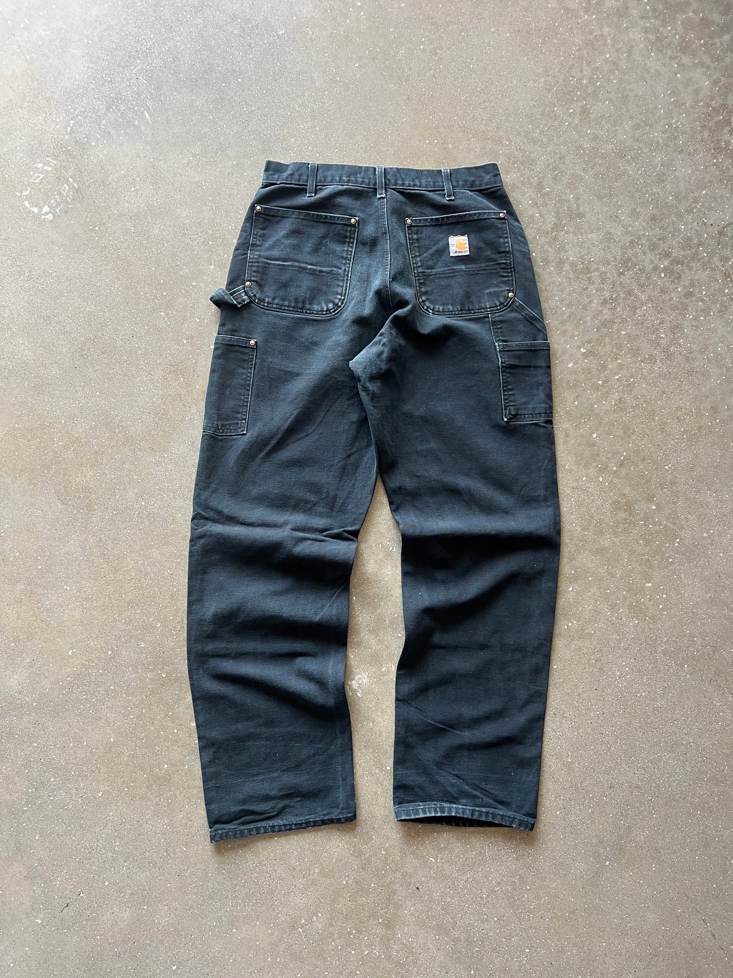 Vintage Faded Black Carhartt Double Knee Pants - 34x34