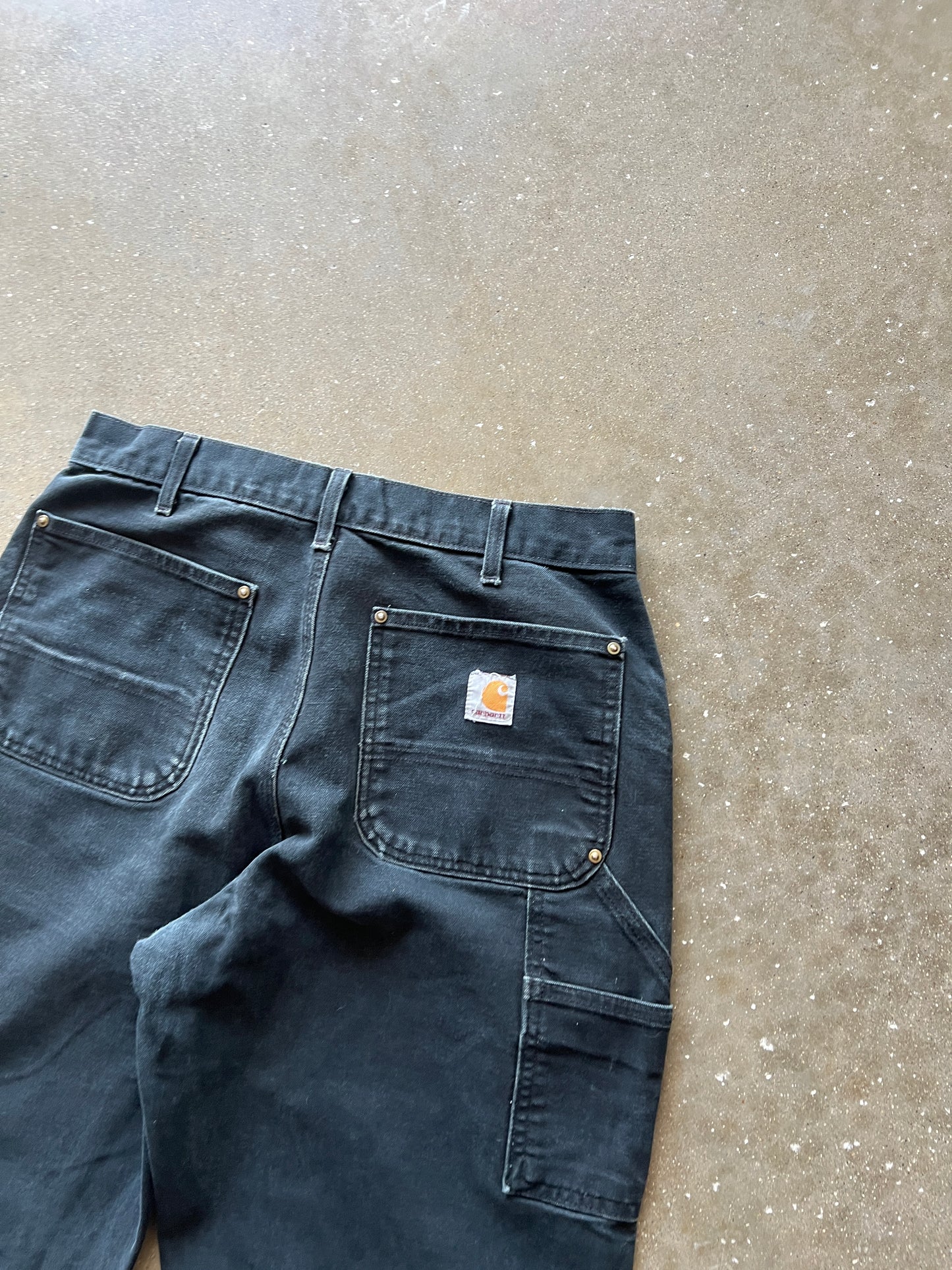 Vintage Faded Black Carhartt Double Knee Pants - 34x34