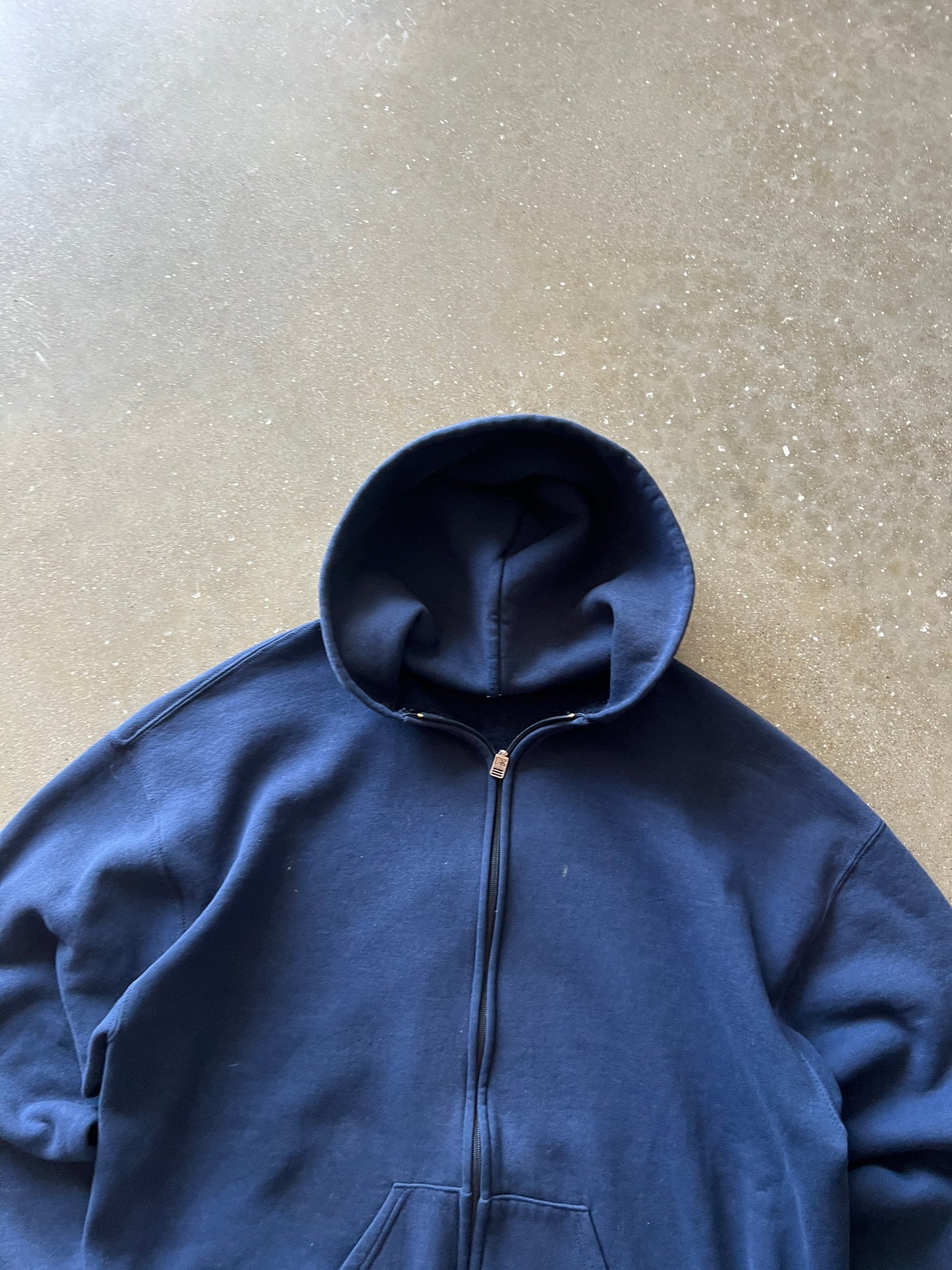 Vintage Navy Blue Russell Hoodie - XL