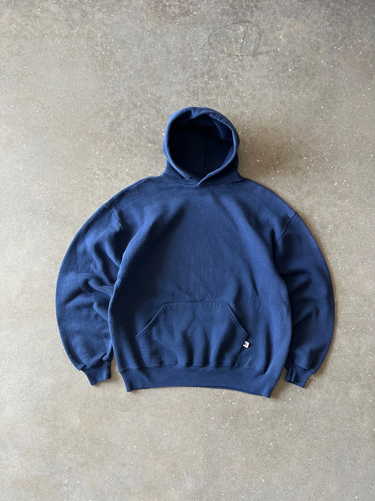 Vintage Navy Blue Russell Hoodie - XL