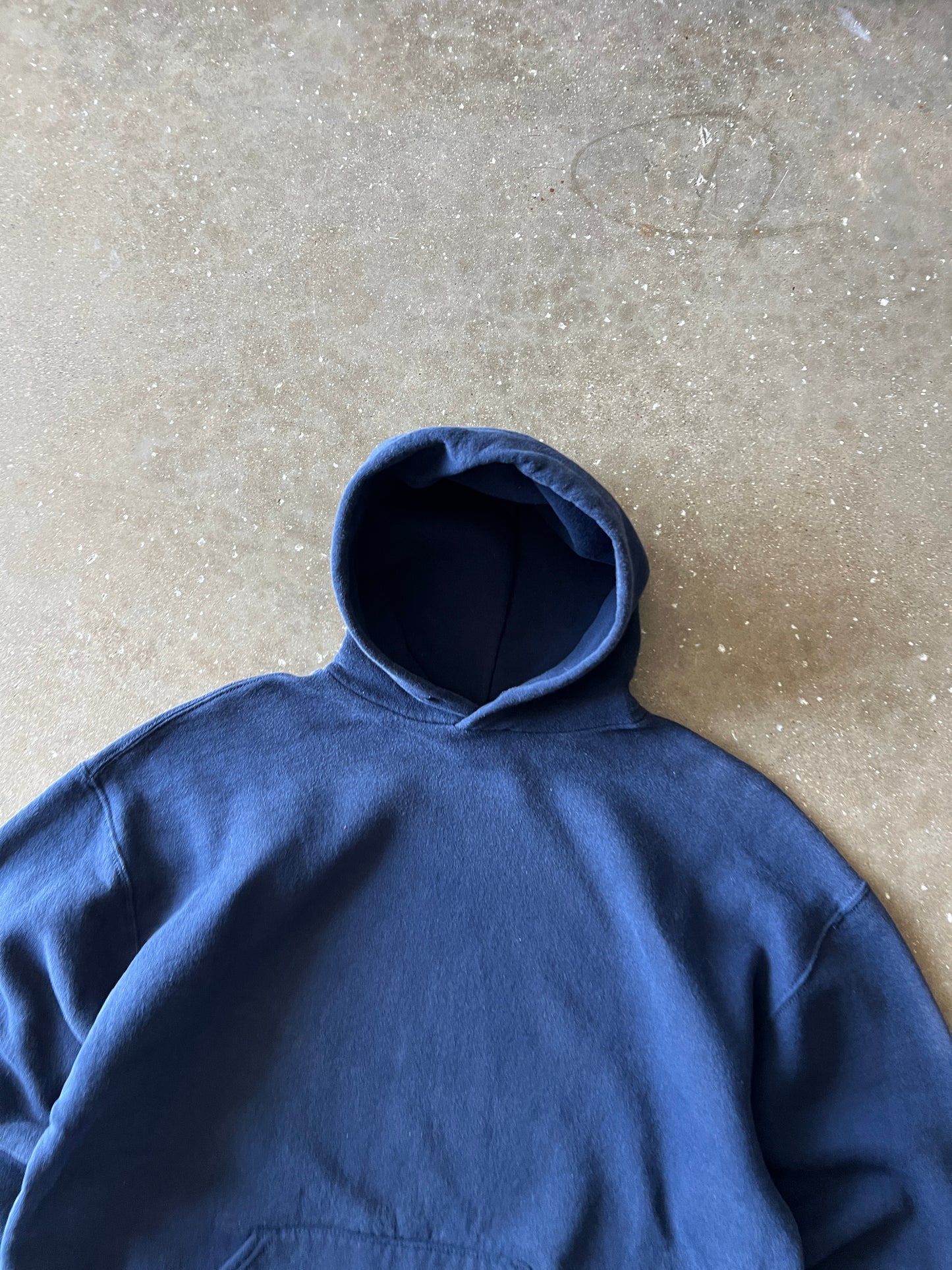 Vintage Navy Blue Russell Hoodie - XL