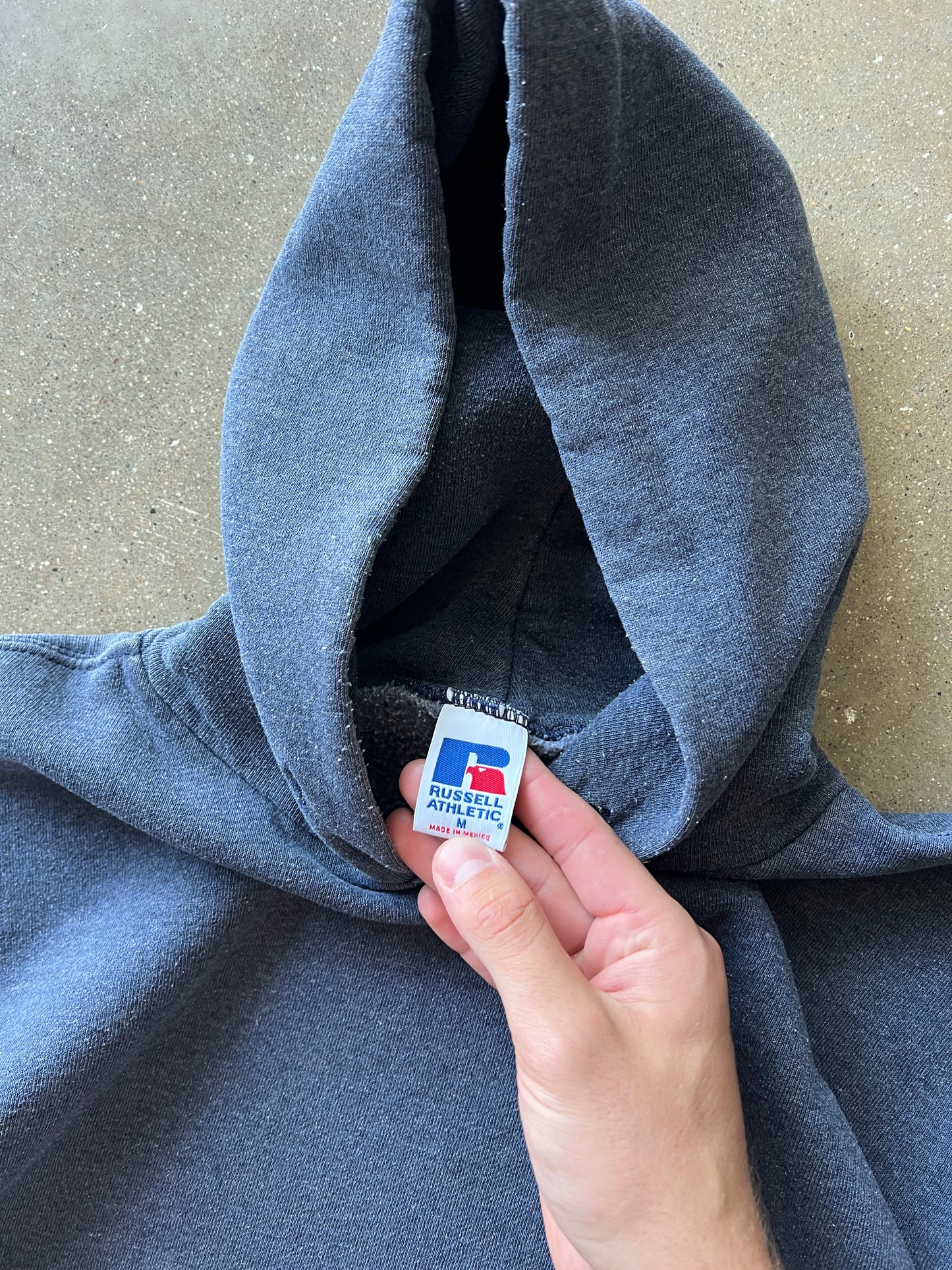 Vintage Light Blue Russell Hoodie - M