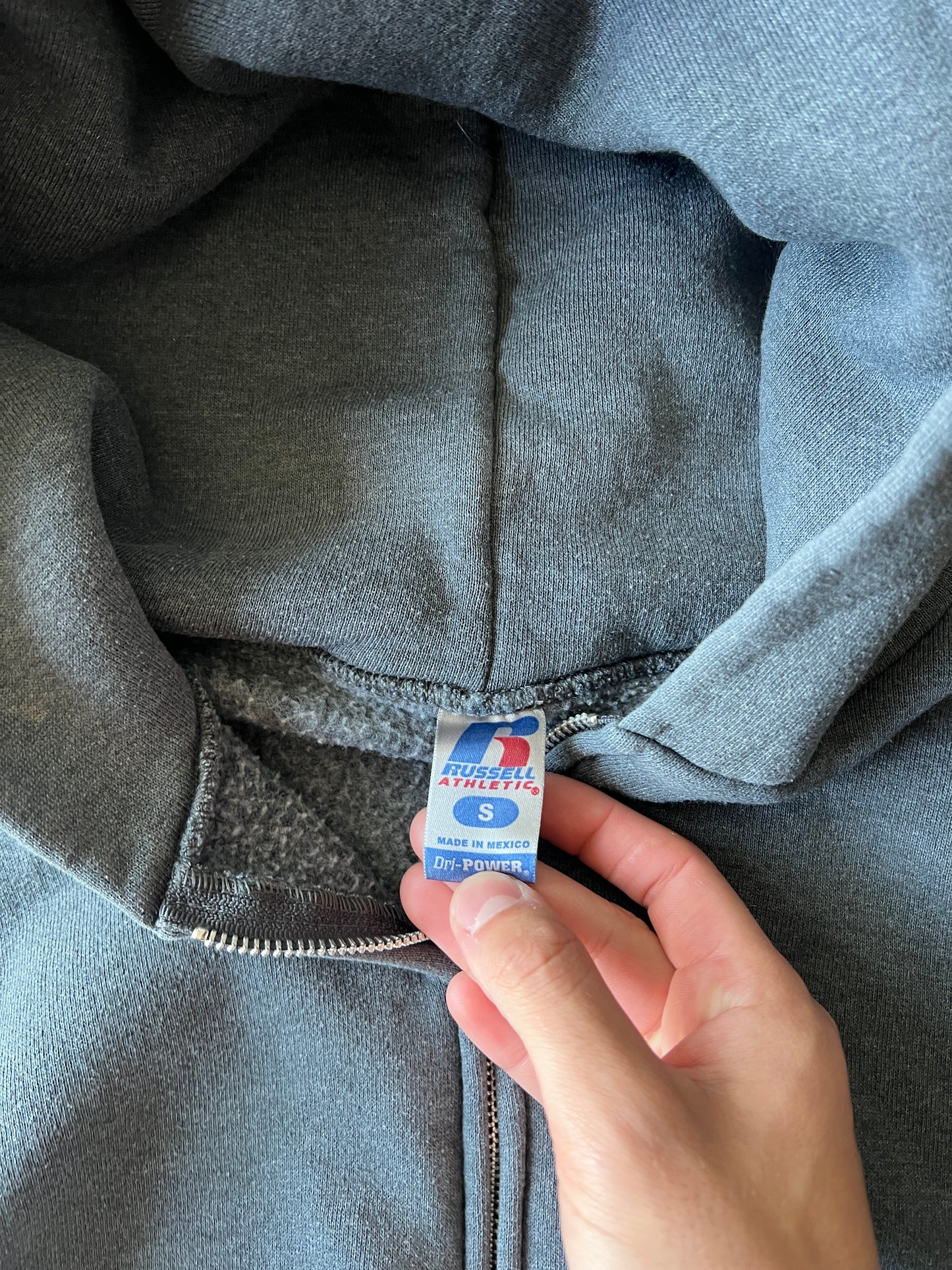 Vintage Faded Grey Russell Hoodie - S
