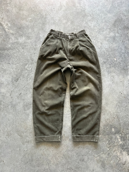 Vintage Olive Green Corduroy Pants - 24x27