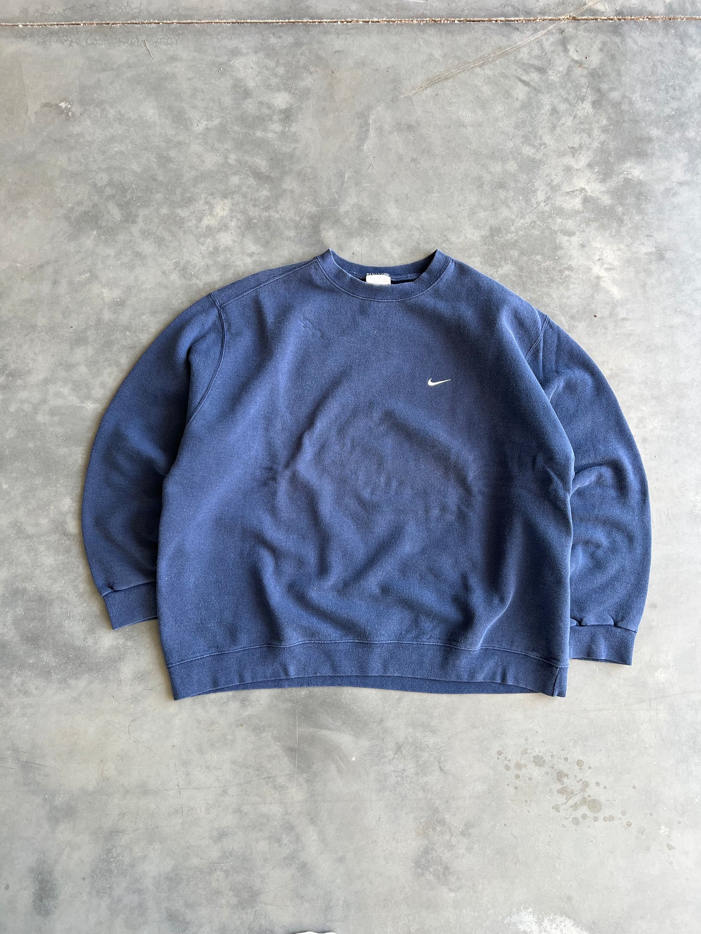 Vintage Navy Blue Nike Swoosh Crew - XXL
